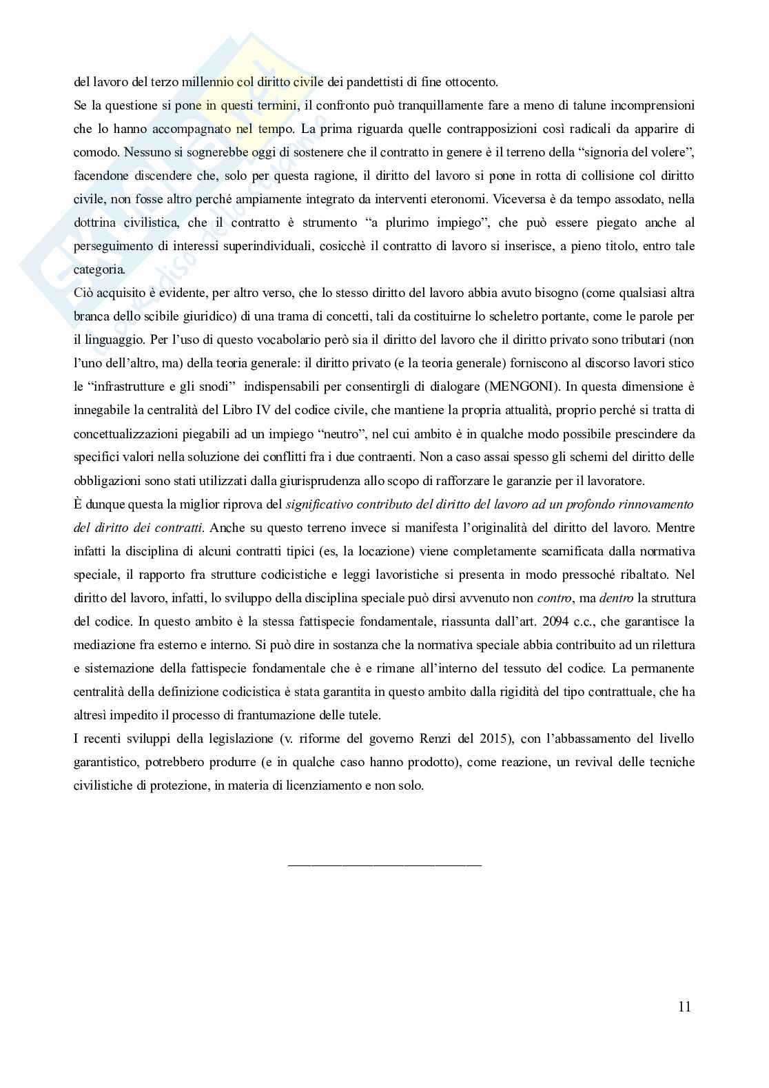 Riassunto esame Diritto del lavoro, Prof. Carinci Maria Teresa, libro consigliato Manuale di diritto del lavoro, Mazzotta Pag. 11