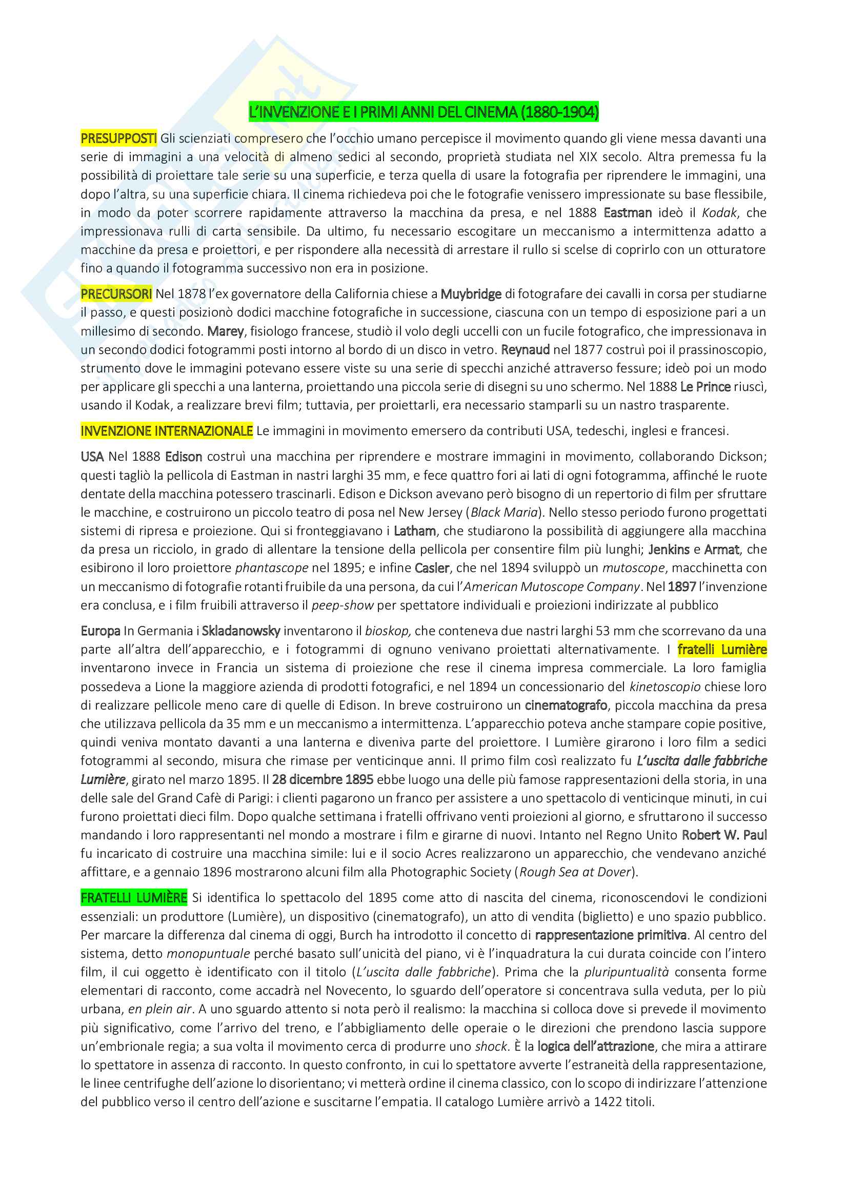 Riassunto Esame Cinema Prof Bruni Libro Consigliato Storia Del Cinema Un Introduzione Di Thompson Bordwell Bruni