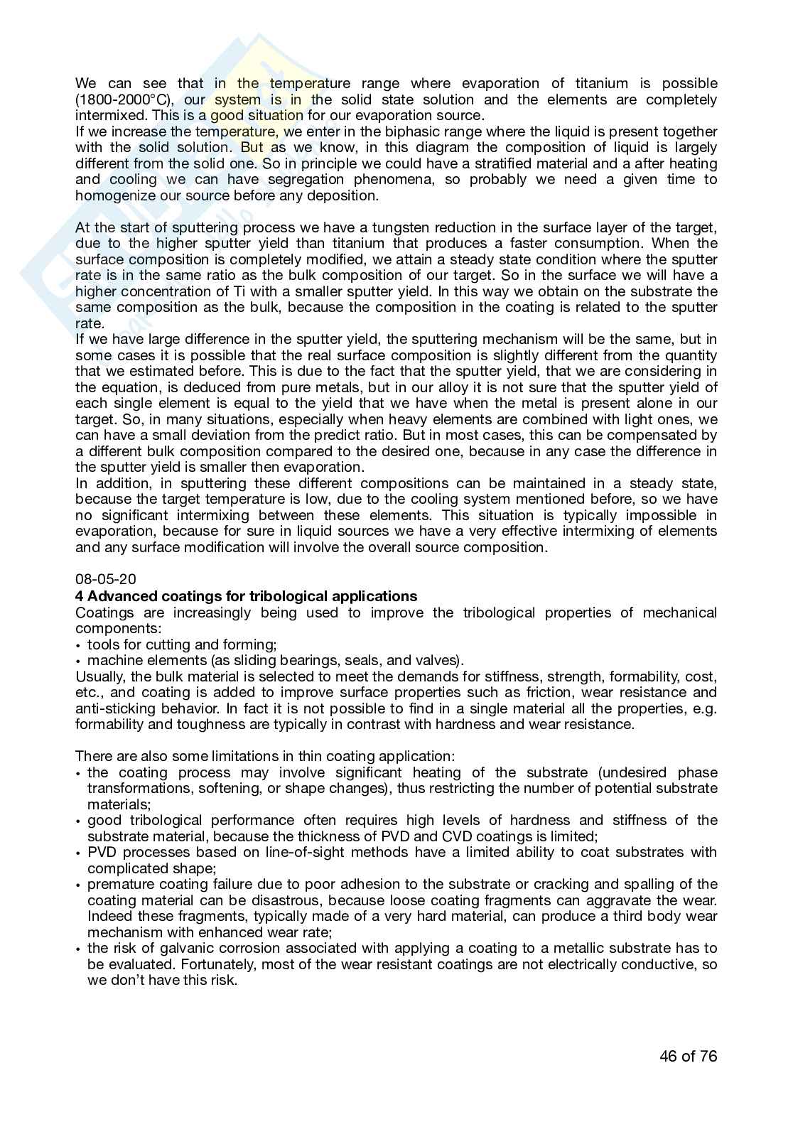 Appunti completi surface technology Pag. 46
