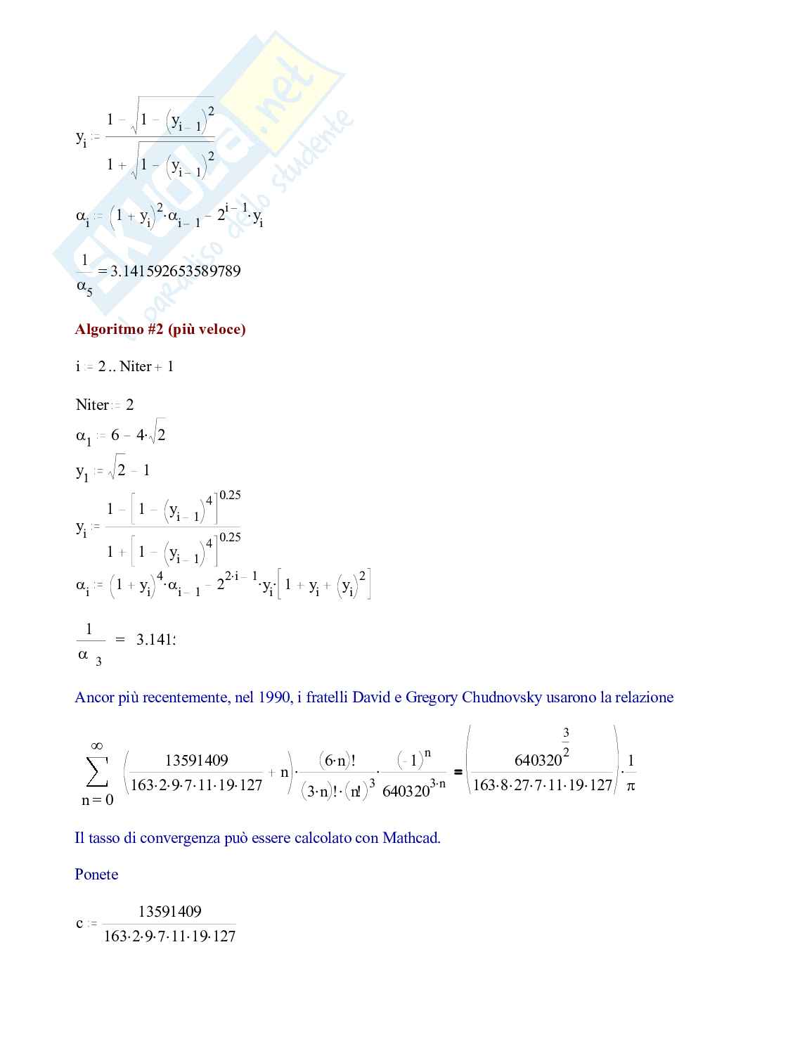 Calcolo di Pi greco nella storia della matematica Pag. 11