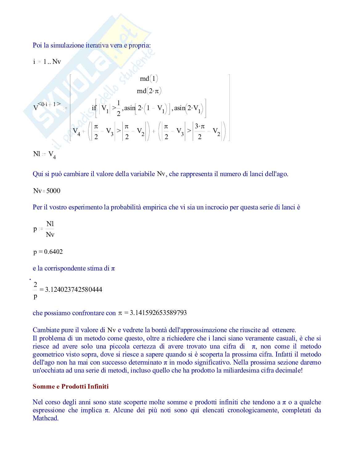 Calcolo di Pi greco nella storia della matematica Pag. 6