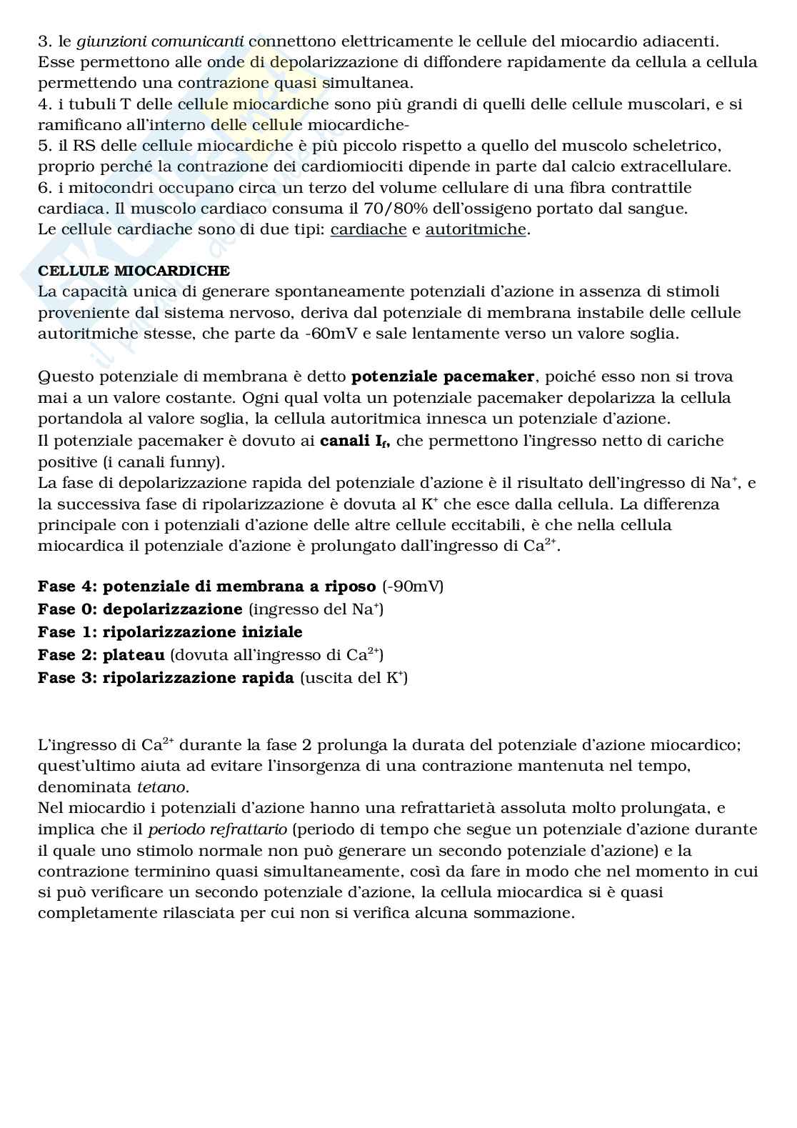 Sistema circolatorio, Fisiologia cellulare Pag. 6