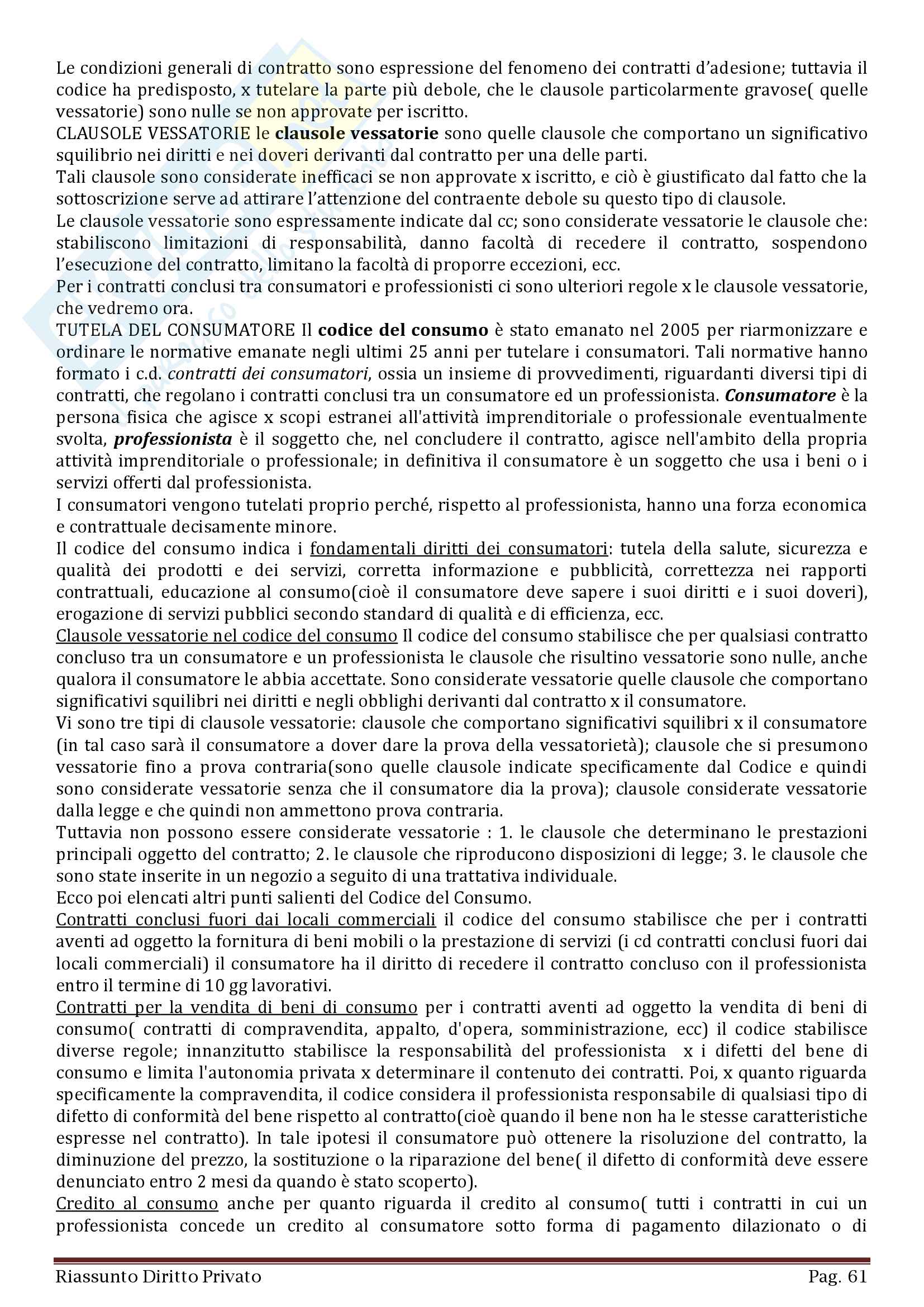 Diritto privato in 93 pagine, Appunti completi, chiari e schematici Pag. 61