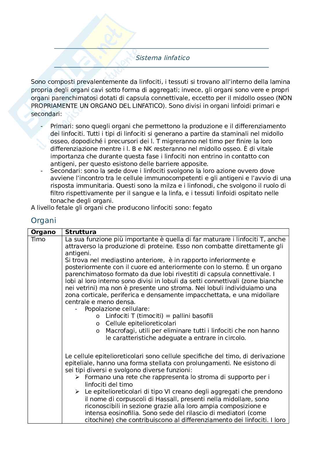 Sistema linfatico Pag. 1
