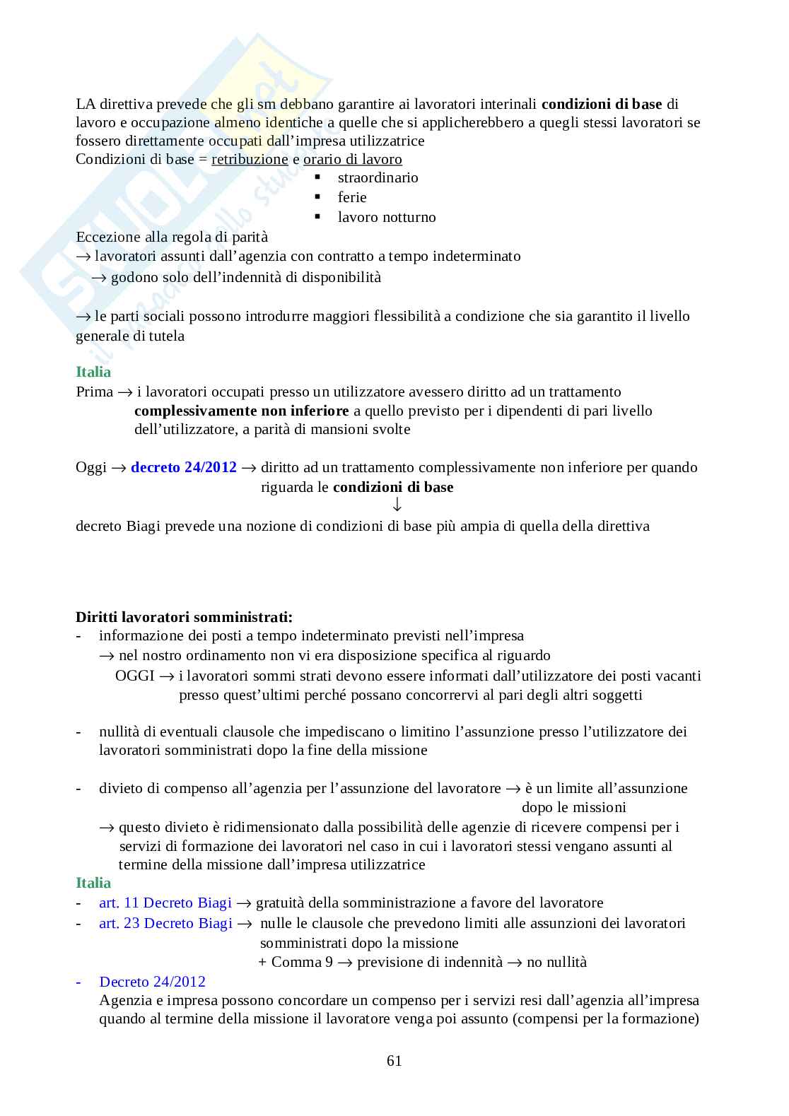 Diritto processuale del lavoro Pag. 61