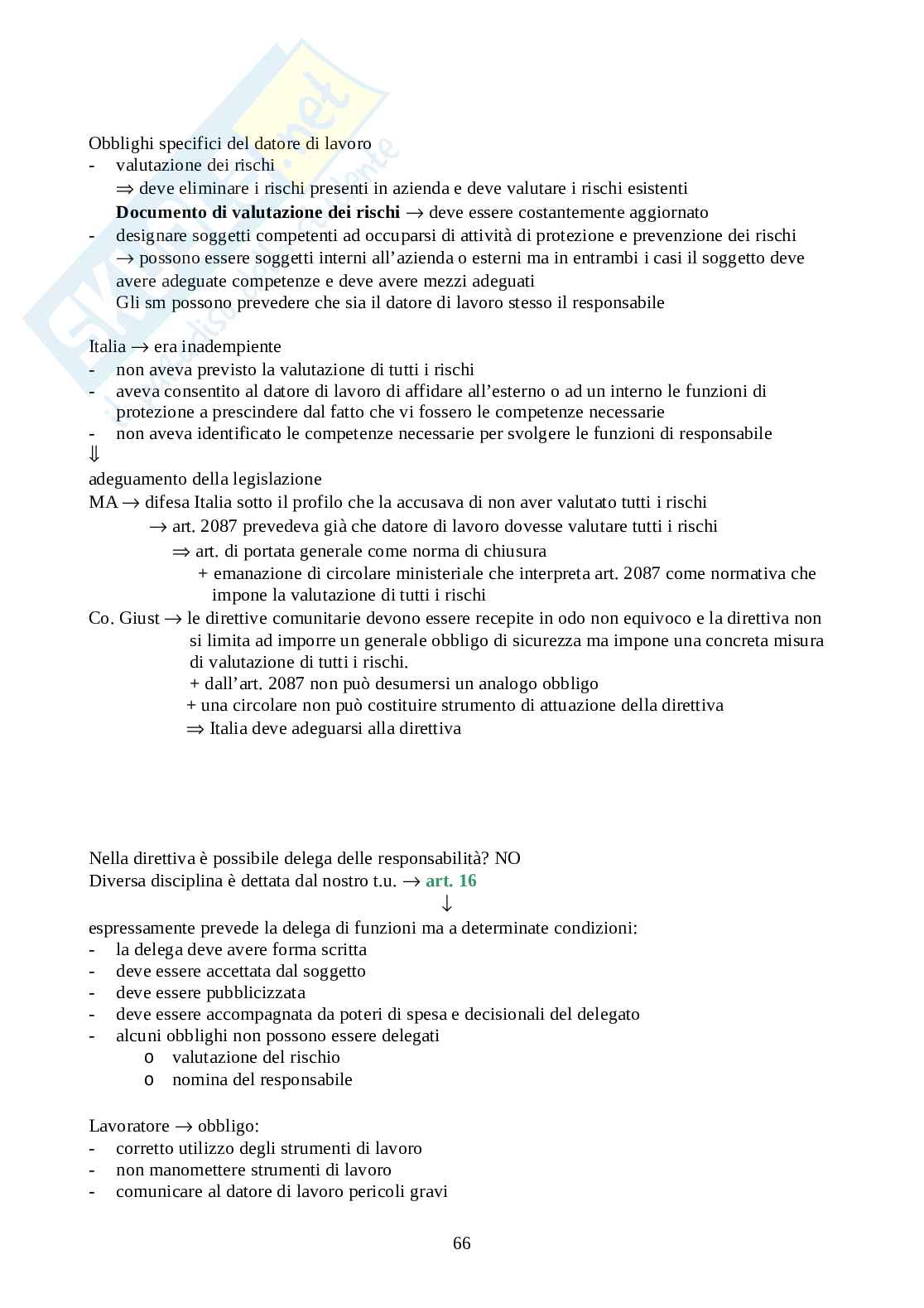 Diritto processuale del lavoro Pag. 66