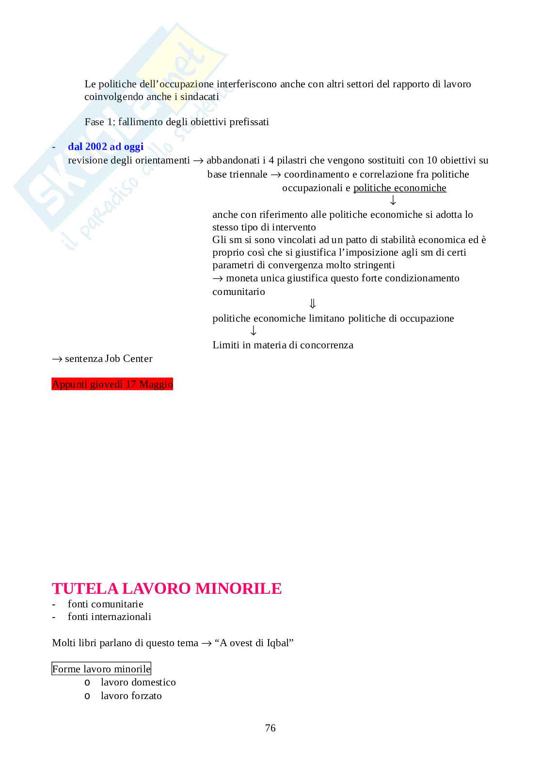 Diritto processuale del lavoro Pag. 76