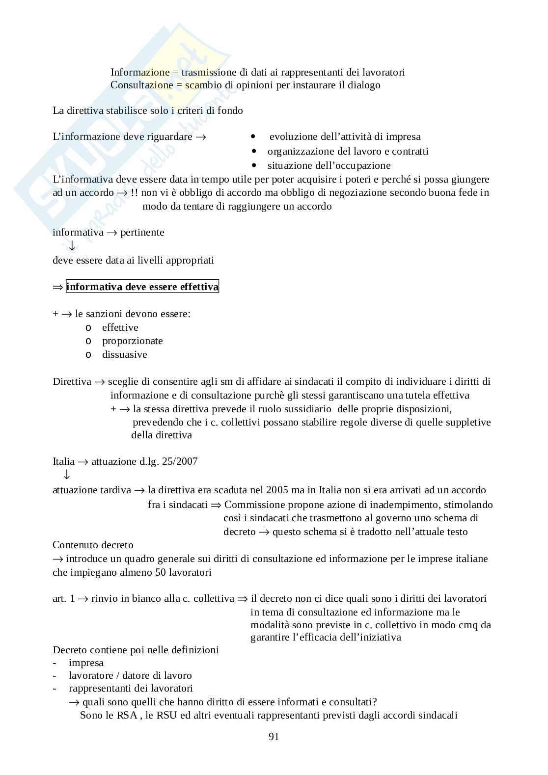 Diritto processuale del lavoro Pag. 91