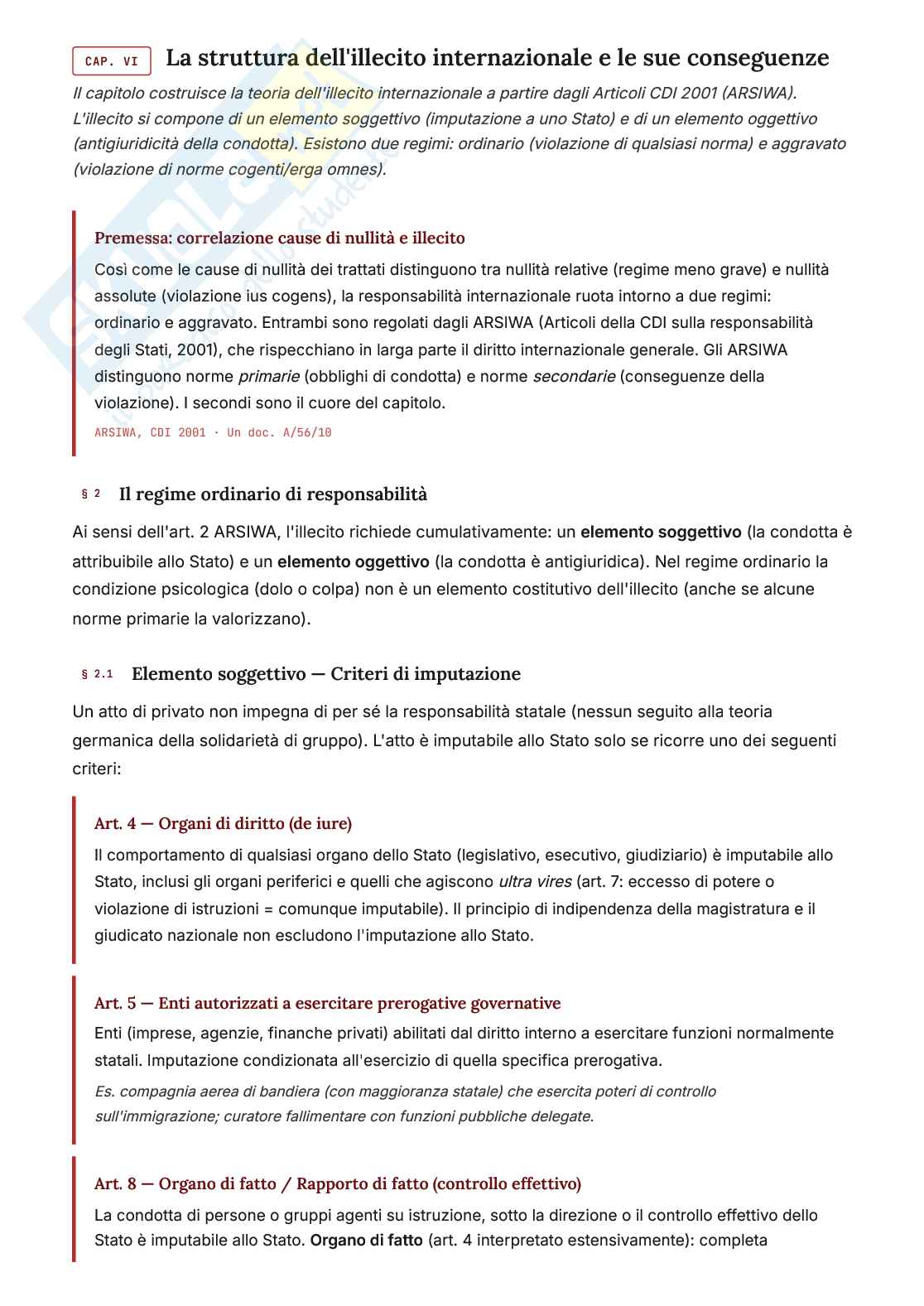Riassunto esame Diritto internazionale , Prof. Cinelli Claudia, libro consigliato Introduzione al diritto internazionale, Palombino Pag. 26