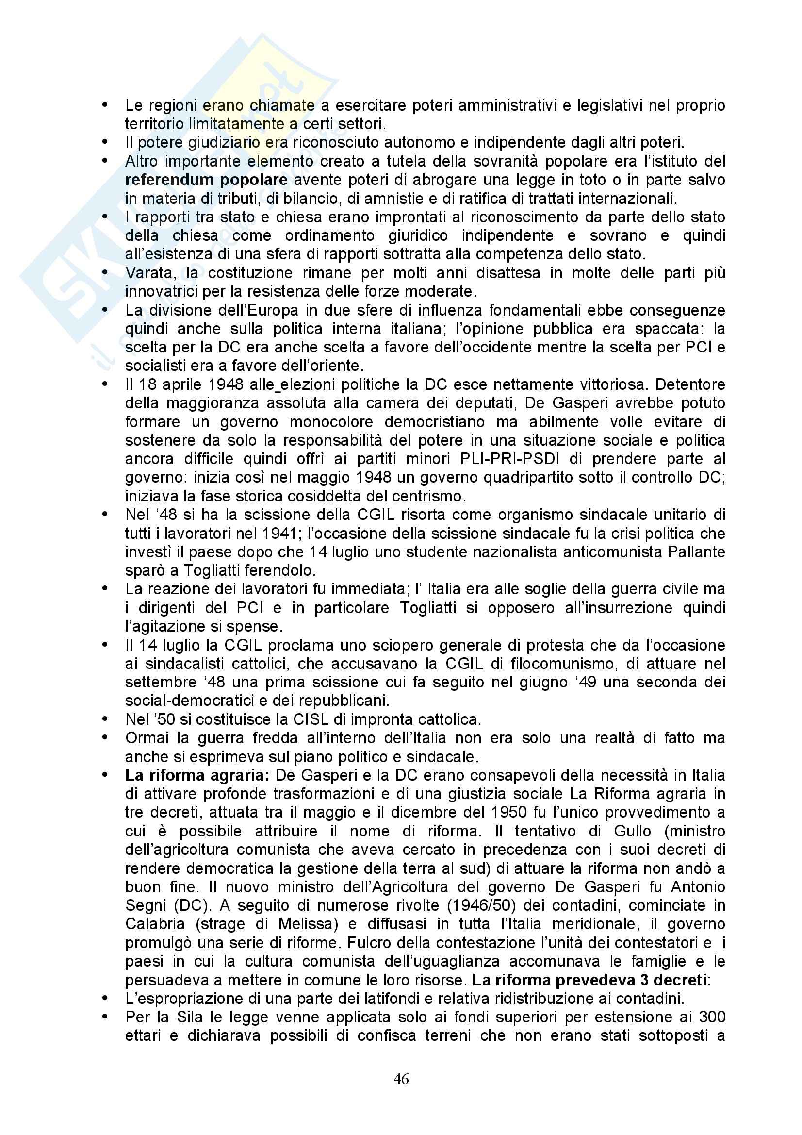 Storia Contemporanea - Italia nell'800 e 900 Pag. 46