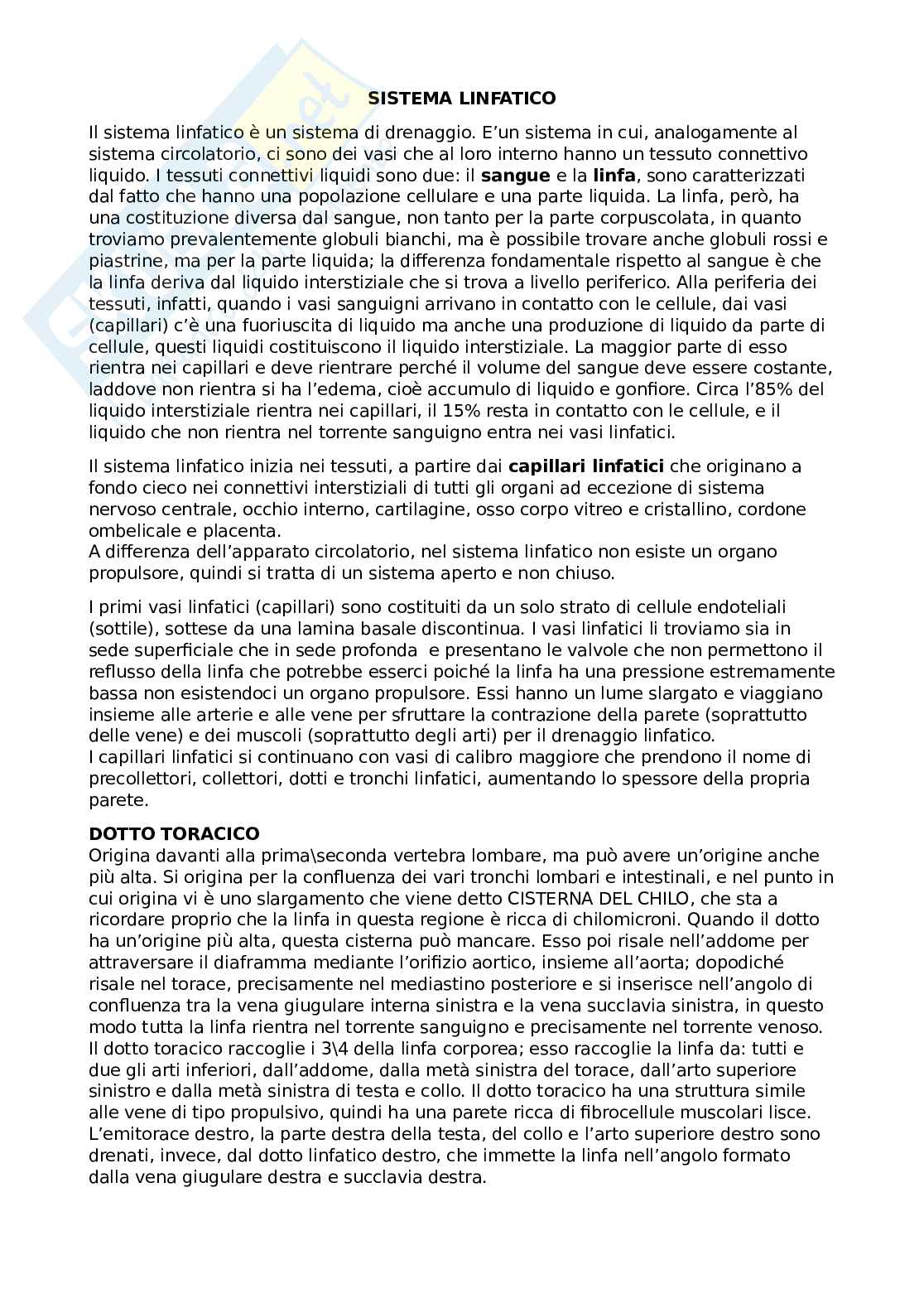 Sistema linfatico Pag. 1