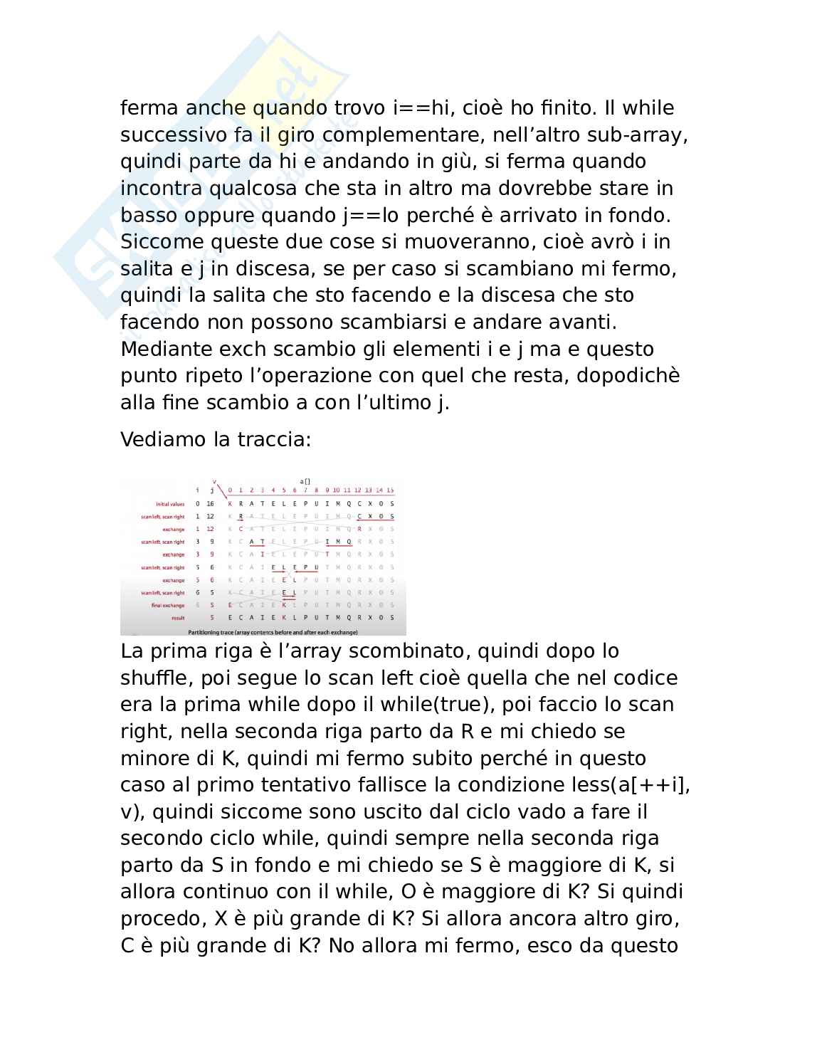 Quicksort - Algoritmi e strutture dati Pag. 6
