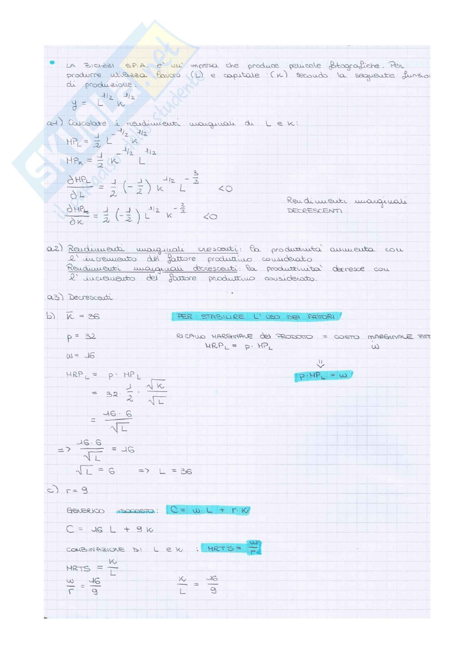 Microeconomia - Esercizi Pag. 2
