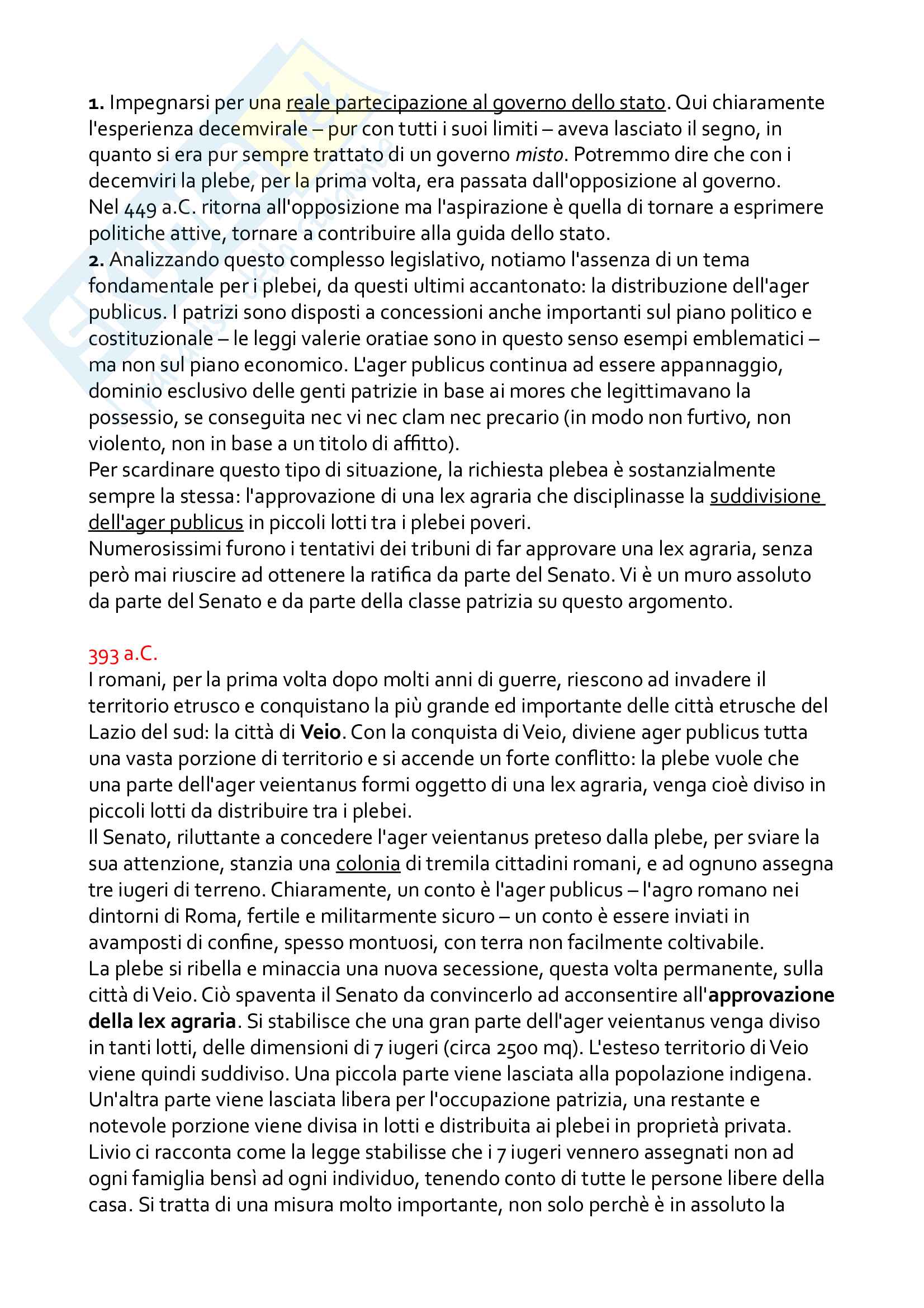 Riassunto esame Storia del diritto romano, prof. Pesaresi, libro consigliato Diritto privato economia e società nella storia di Roma, Serrao Pag. 36