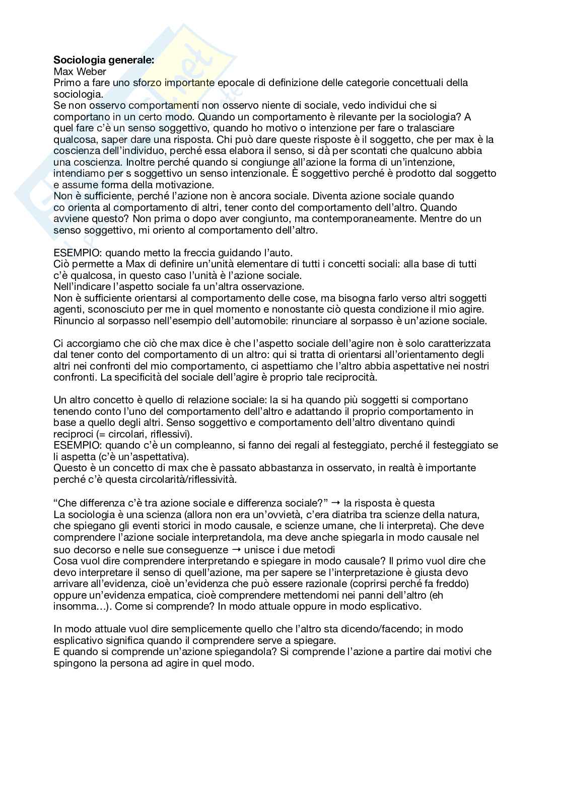 Sociologia generale  Pag. 1