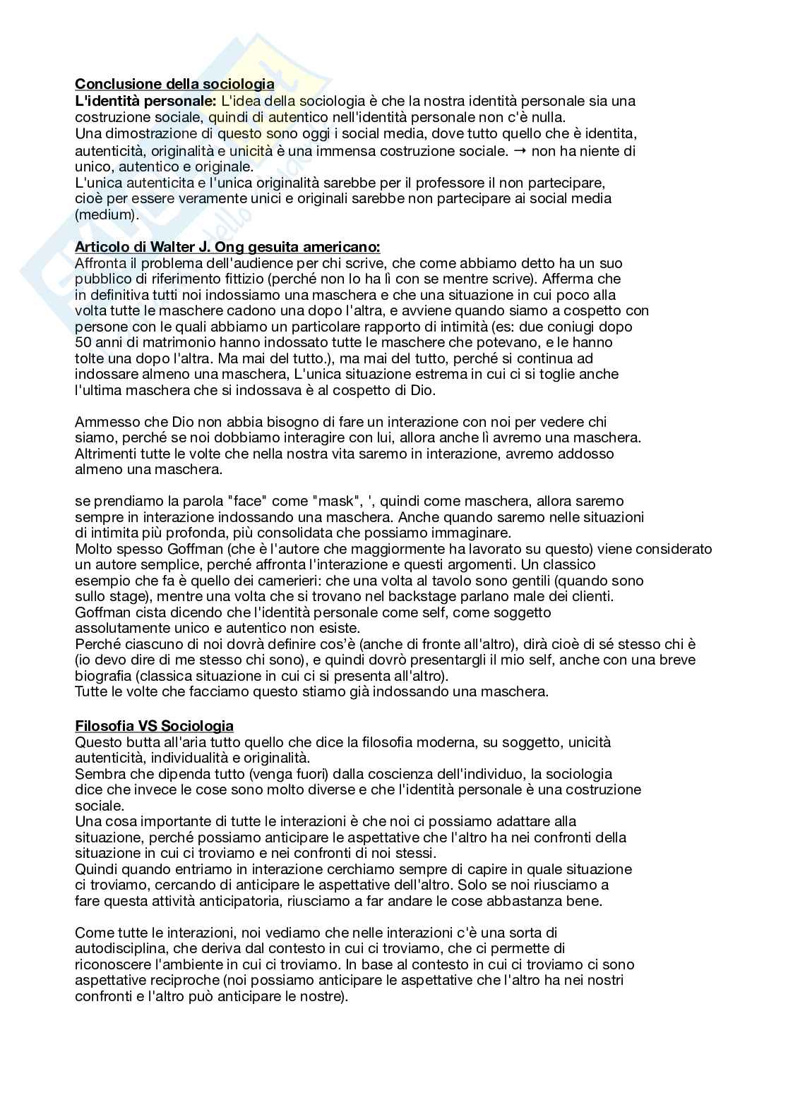Sociologia generale  Pag. 16