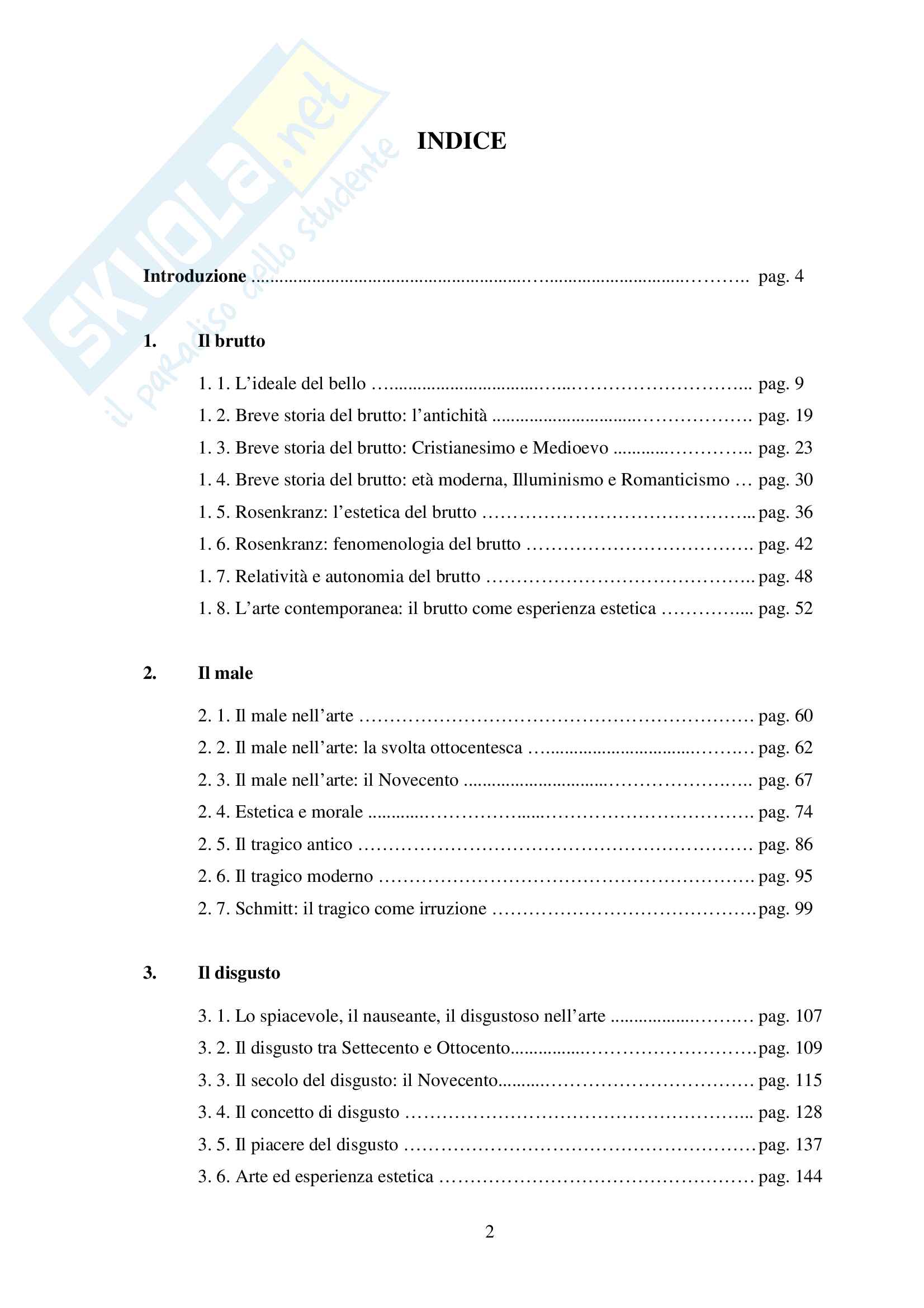 Tesi Magistrale in Scienze Filosofiche: Il piacere del disgusto Pag. 2