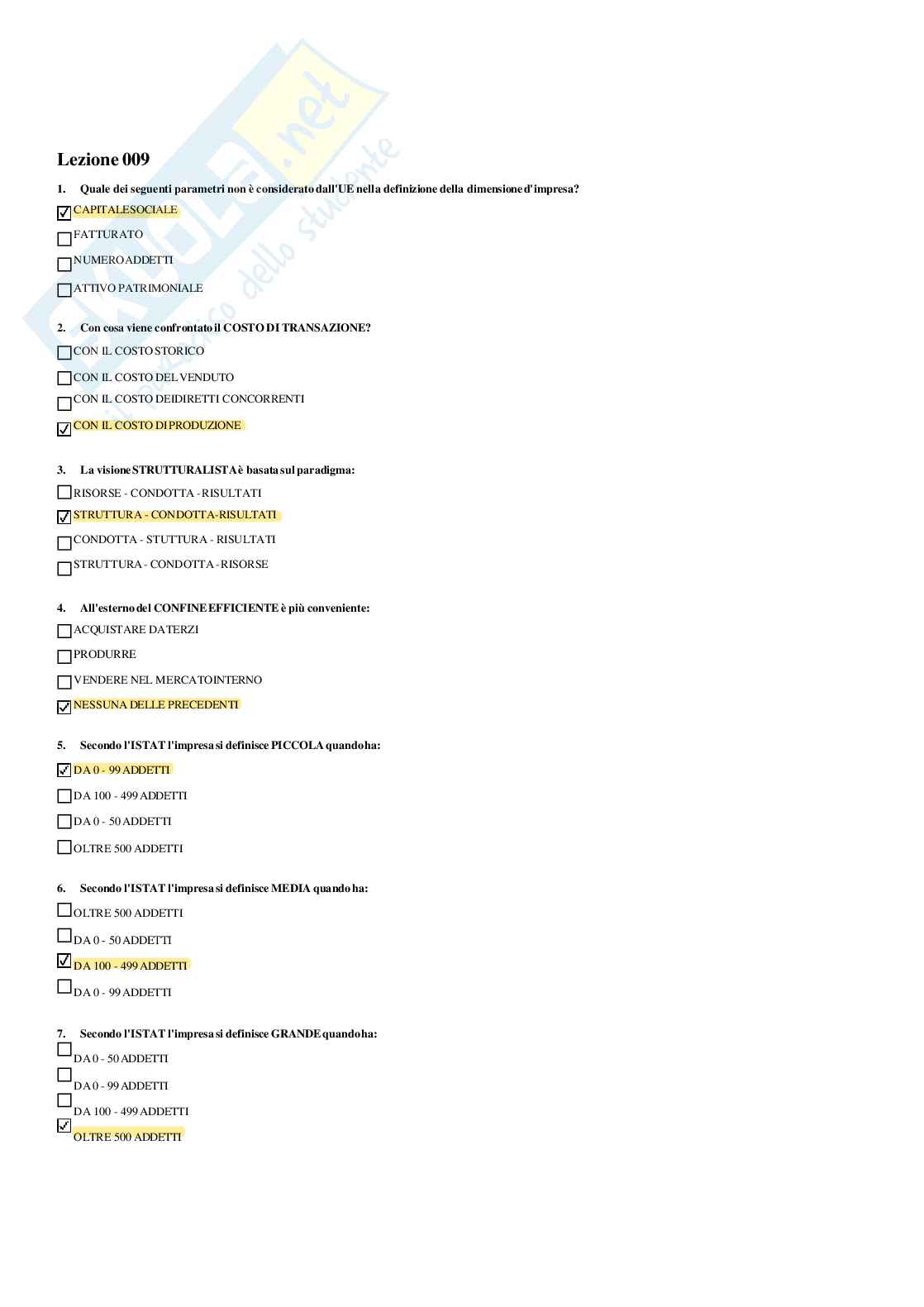 Paniere economia e gestione delle imprese - risposte multiple Pag. 21