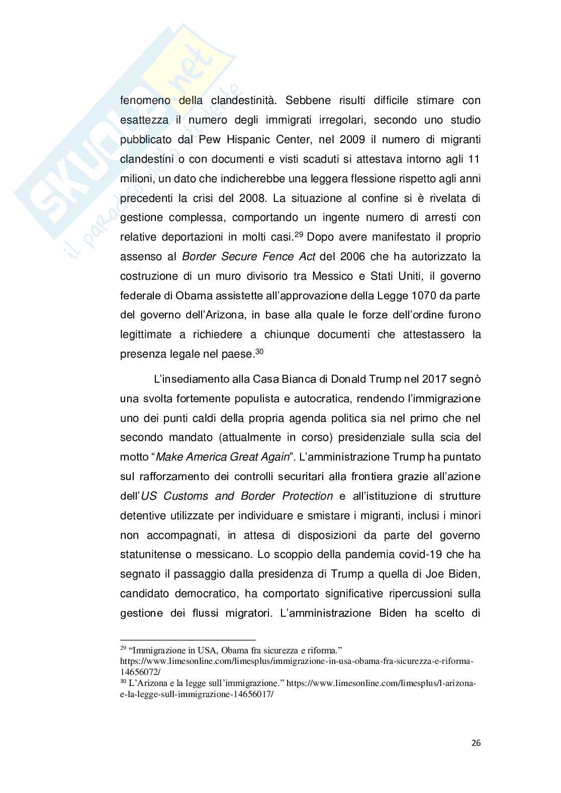 Crisi migratoria al confine tra Messico e Stati Uniti: implicazioni geo-demografiche, politiche ed economiche Pag. 26