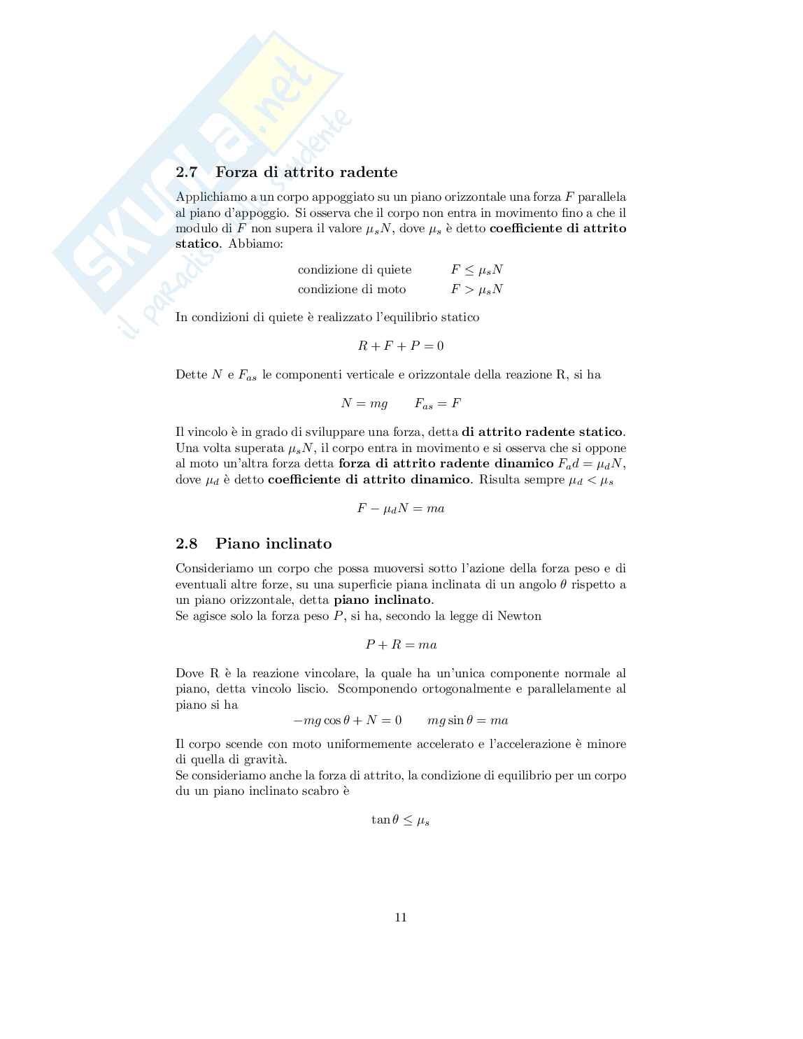 Fisica I - Appunti completi del corso Pag. 11