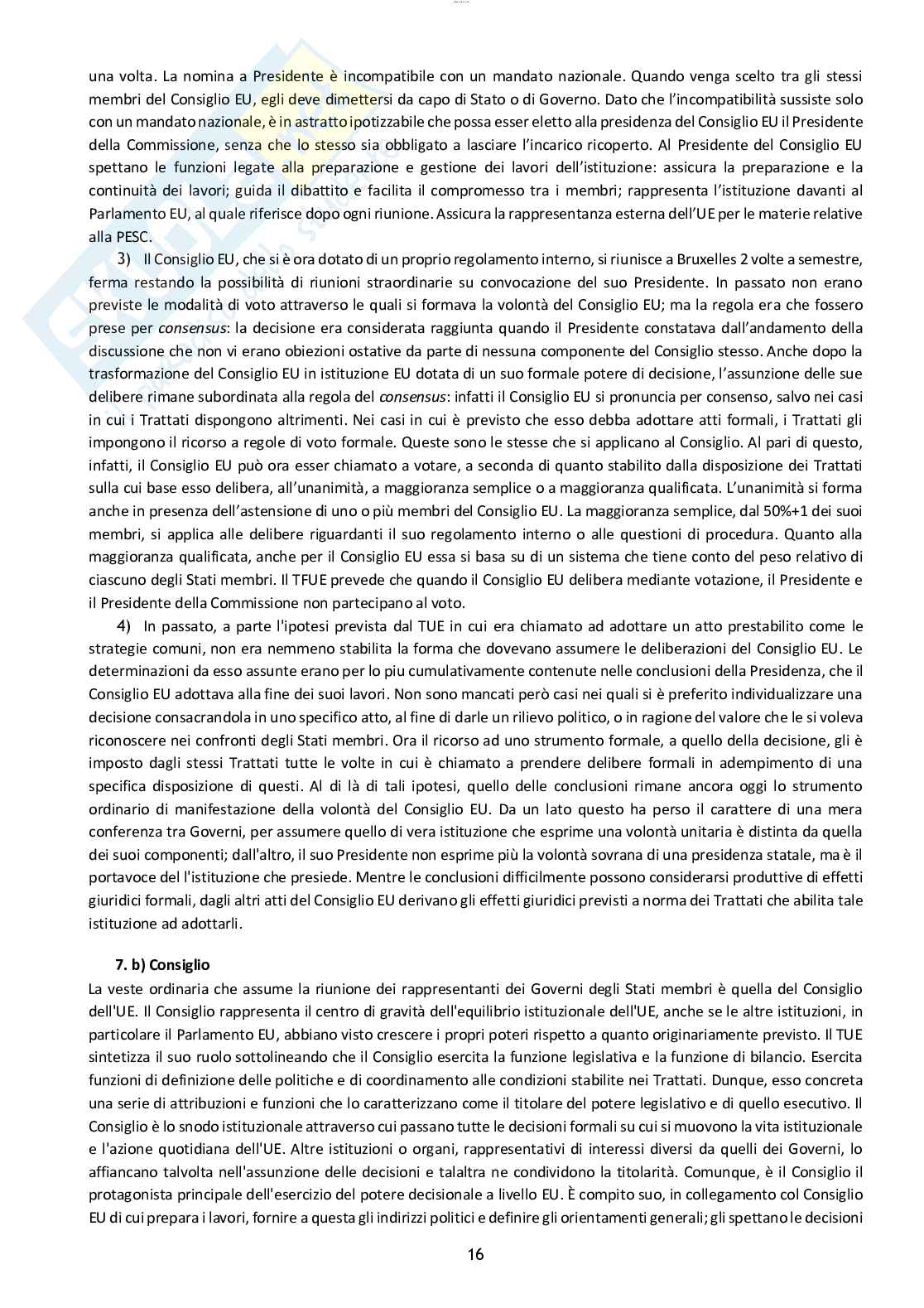 Riassunto esame Diritto dell'unione europea, Prof. Rossi Dal Pozzo Francesco, libro consigliato Manuale di diritto dell'Unione Europea,  ADAM R., TIZZANO A. Pag. 16
