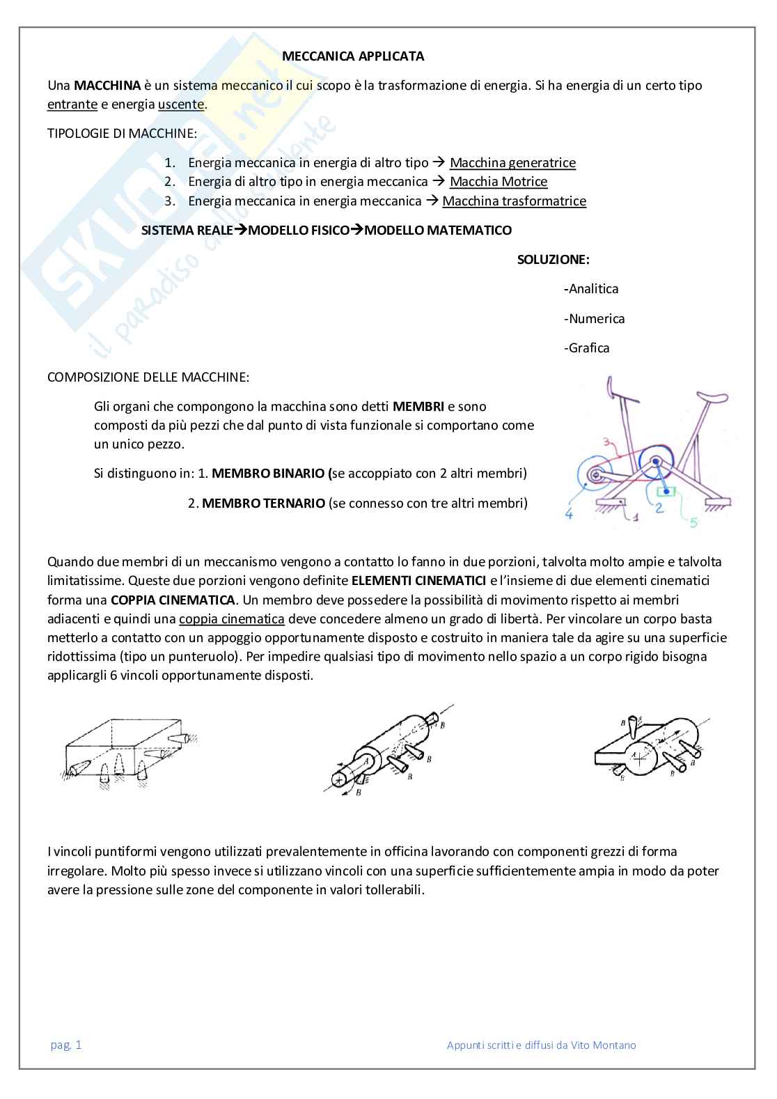 Meccanica Applicata alle Macchine Pag. 1