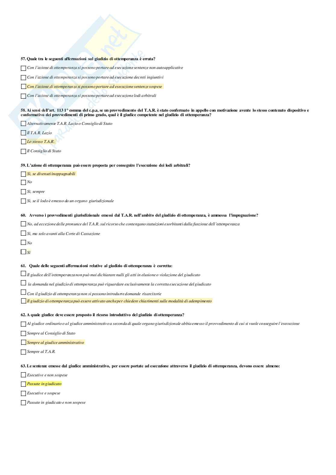 paniere diritto amministrativo 2 - risposte multiple Pag. 56