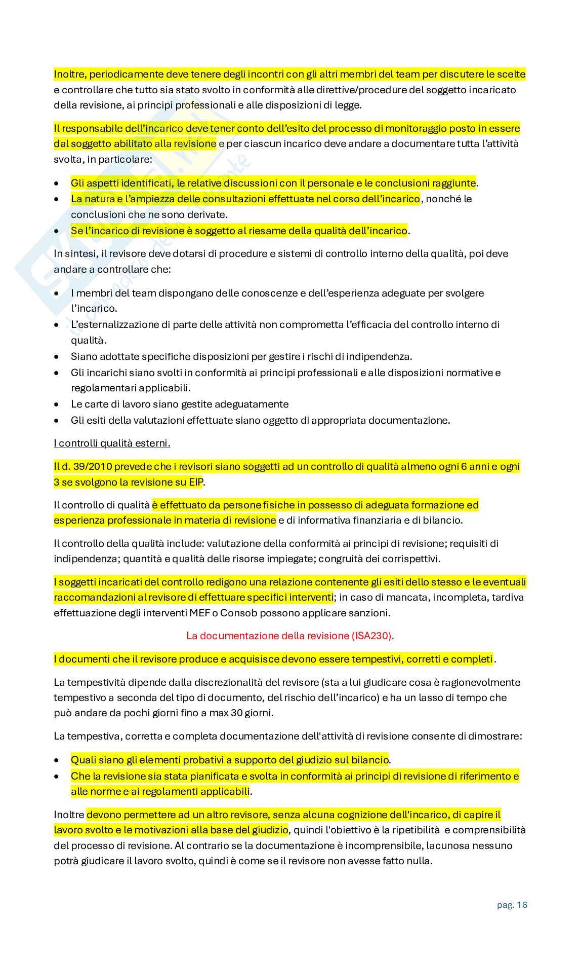 Appunti Revisione aziendale Pag. 16