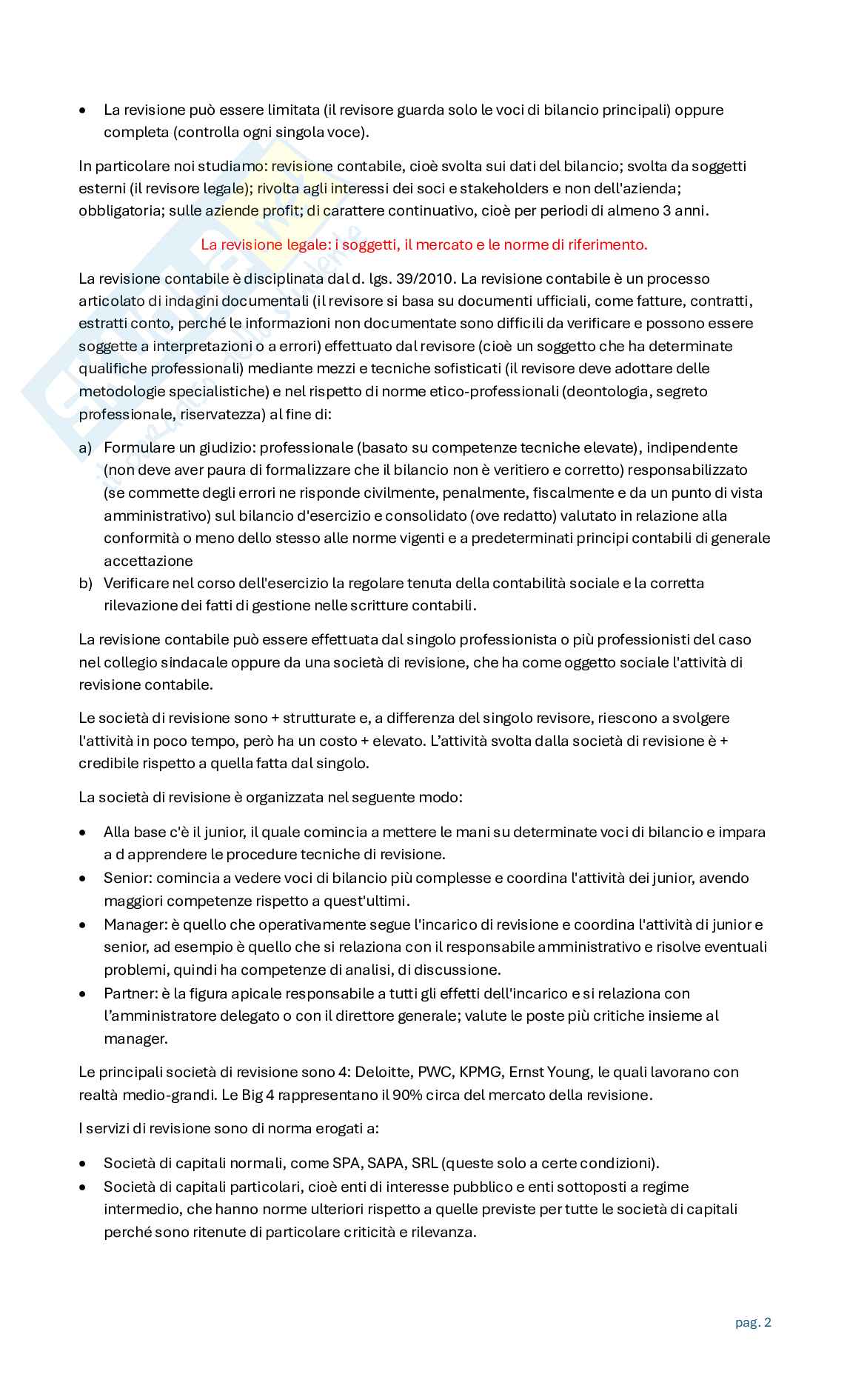 Appunti Revisione aziendale Pag. 2