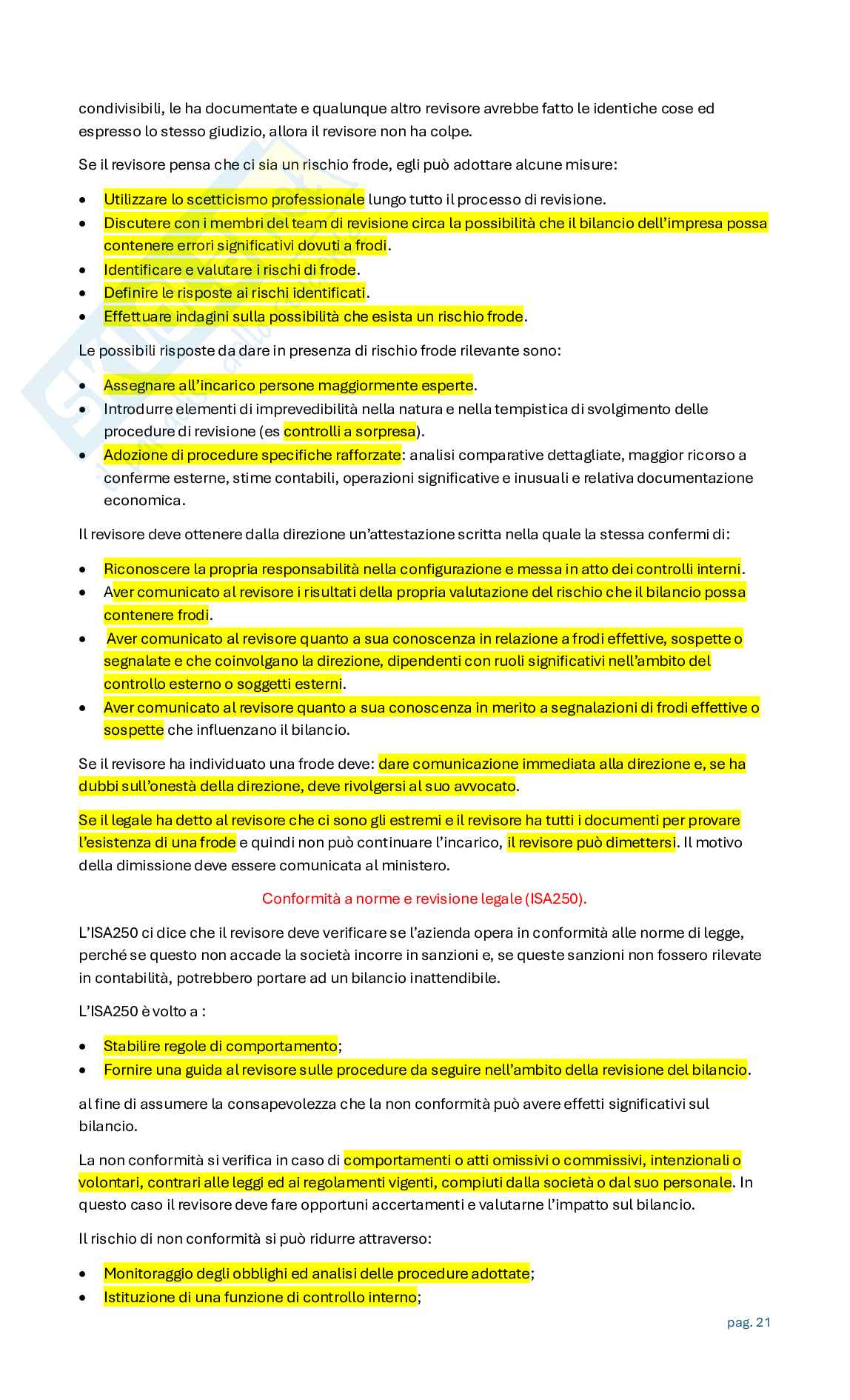 Appunti Revisione aziendale Pag. 21