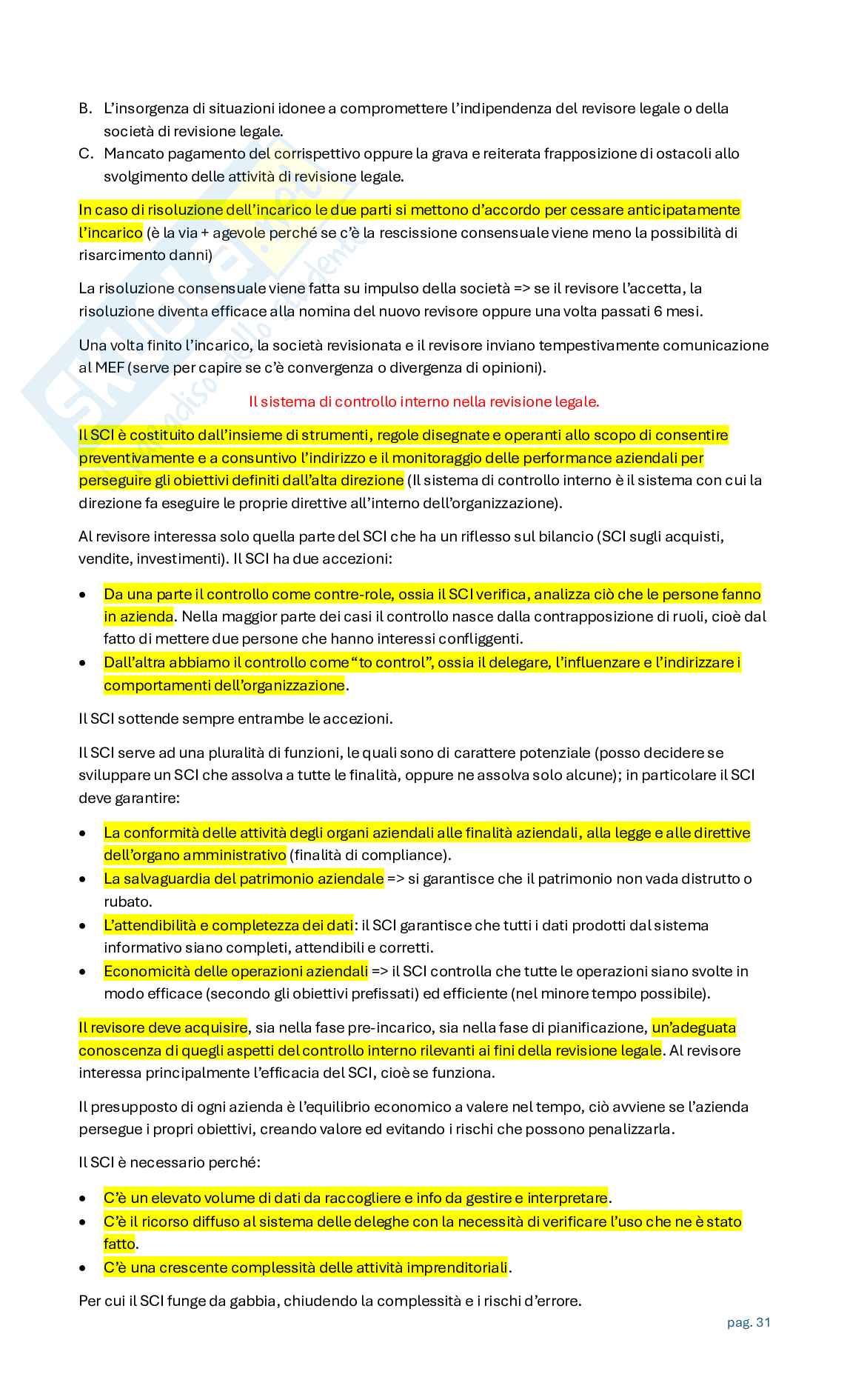 Appunti Revisione aziendale Pag. 31