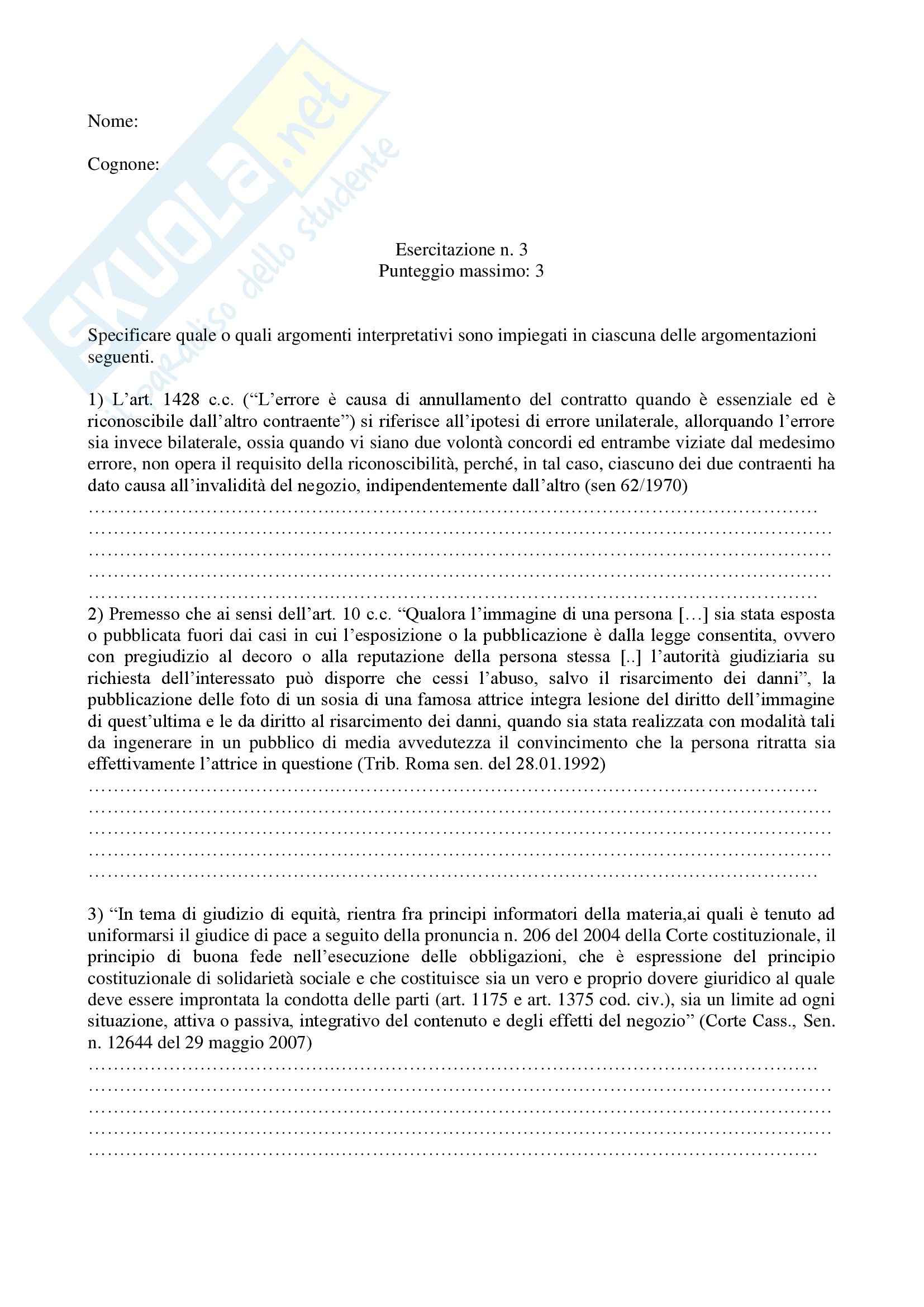 Teoria e tecnica dell'interpretazione giuridica - Esercitazioni Pag. 2