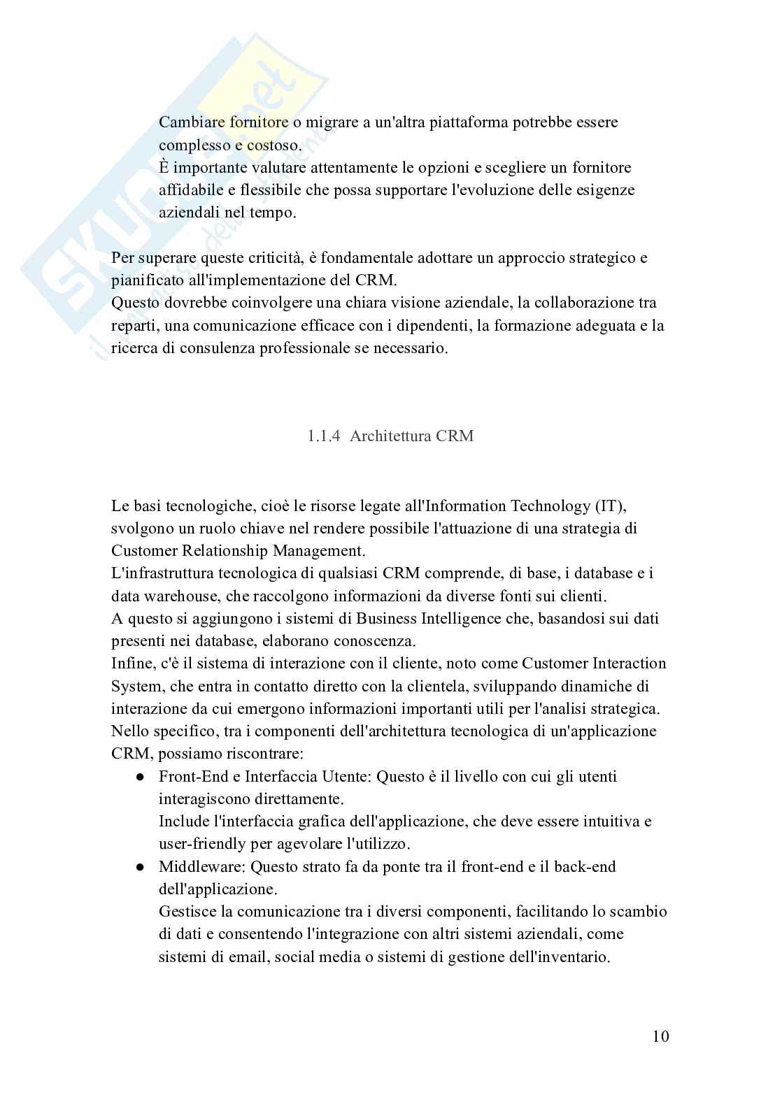 Tesi “L’ottimizzazione delle relazioni con i clienti attraverso i moderni Crm basati su cloud” Pag. 11