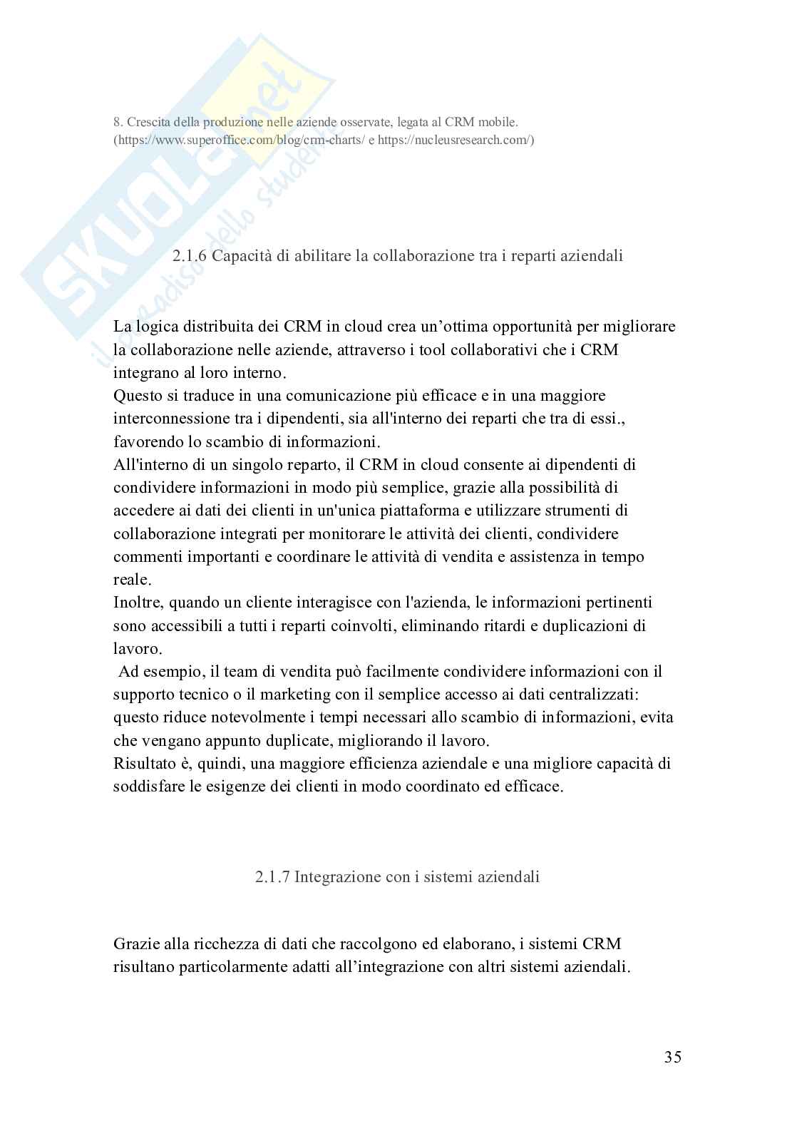 Tesi “L’ottimizzazione delle relazioni con i clienti attraverso i moderni Crm basati su cloud” Pag. 36