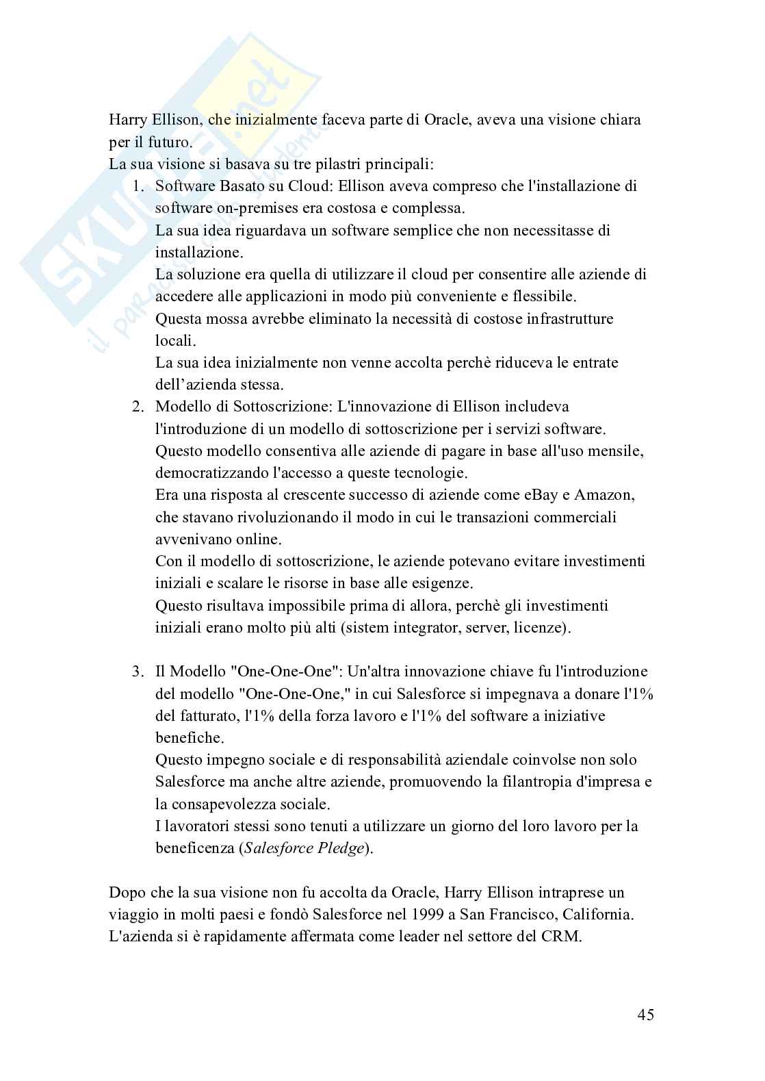 Tesi “L’ottimizzazione delle relazioni con i clienti attraverso i moderni Crm basati su cloud” Pag. 46