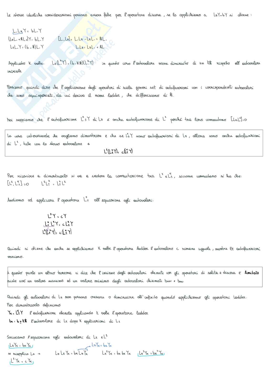 Operatori Ladder (salita e discesa), esame Chimica fisica 1  Pag. 2