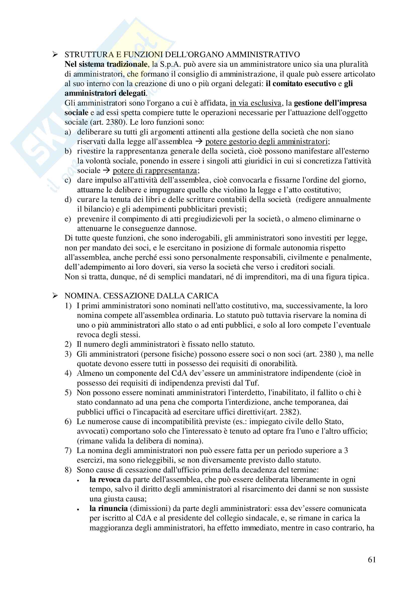 Riassunto esame Diritto commerciale, prof. Pennisi, libro consigliato Manuale di Diritto commerciale, Campobasso Pag. 61