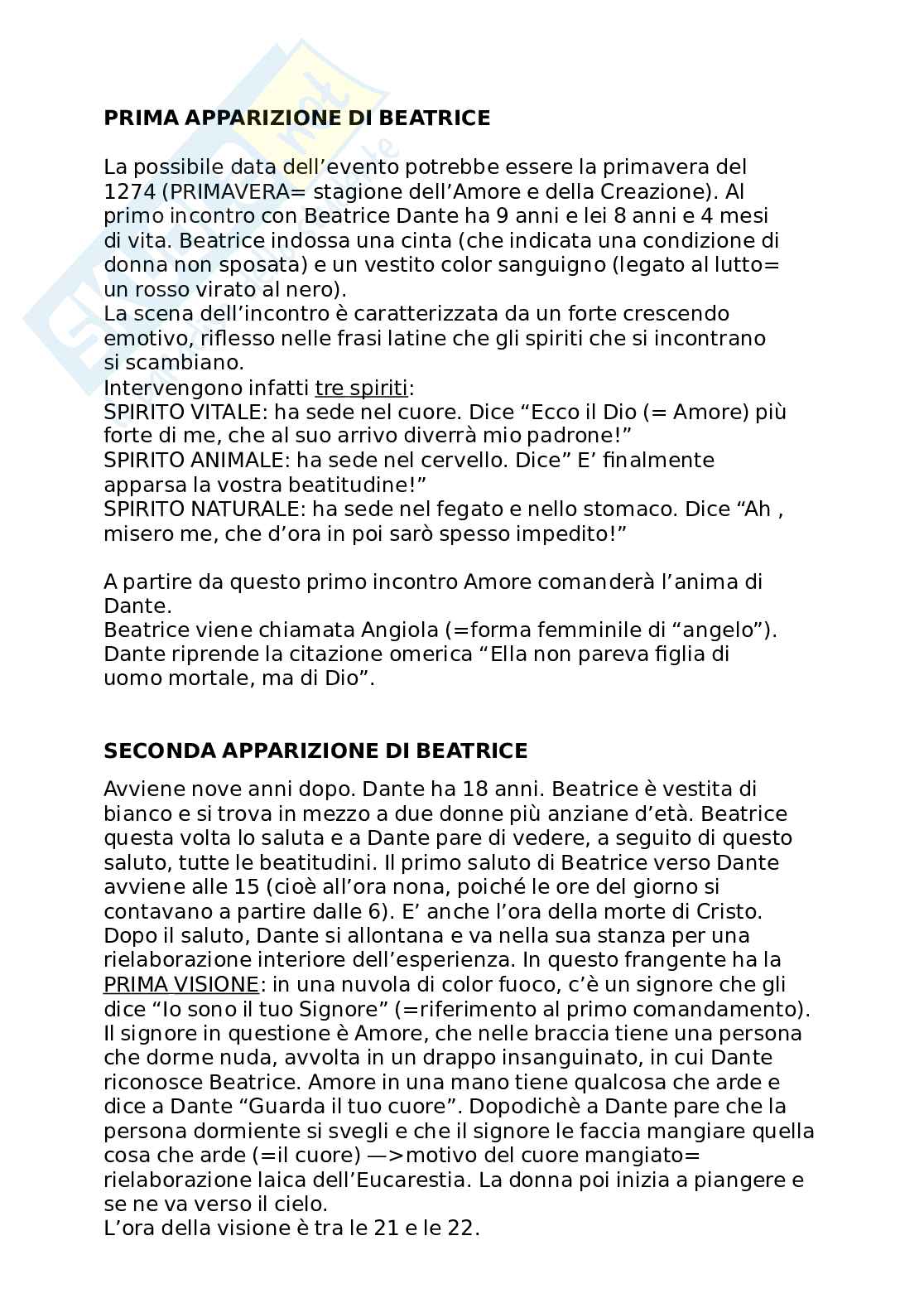 Riassunto Vita Nova Dante Alighieri