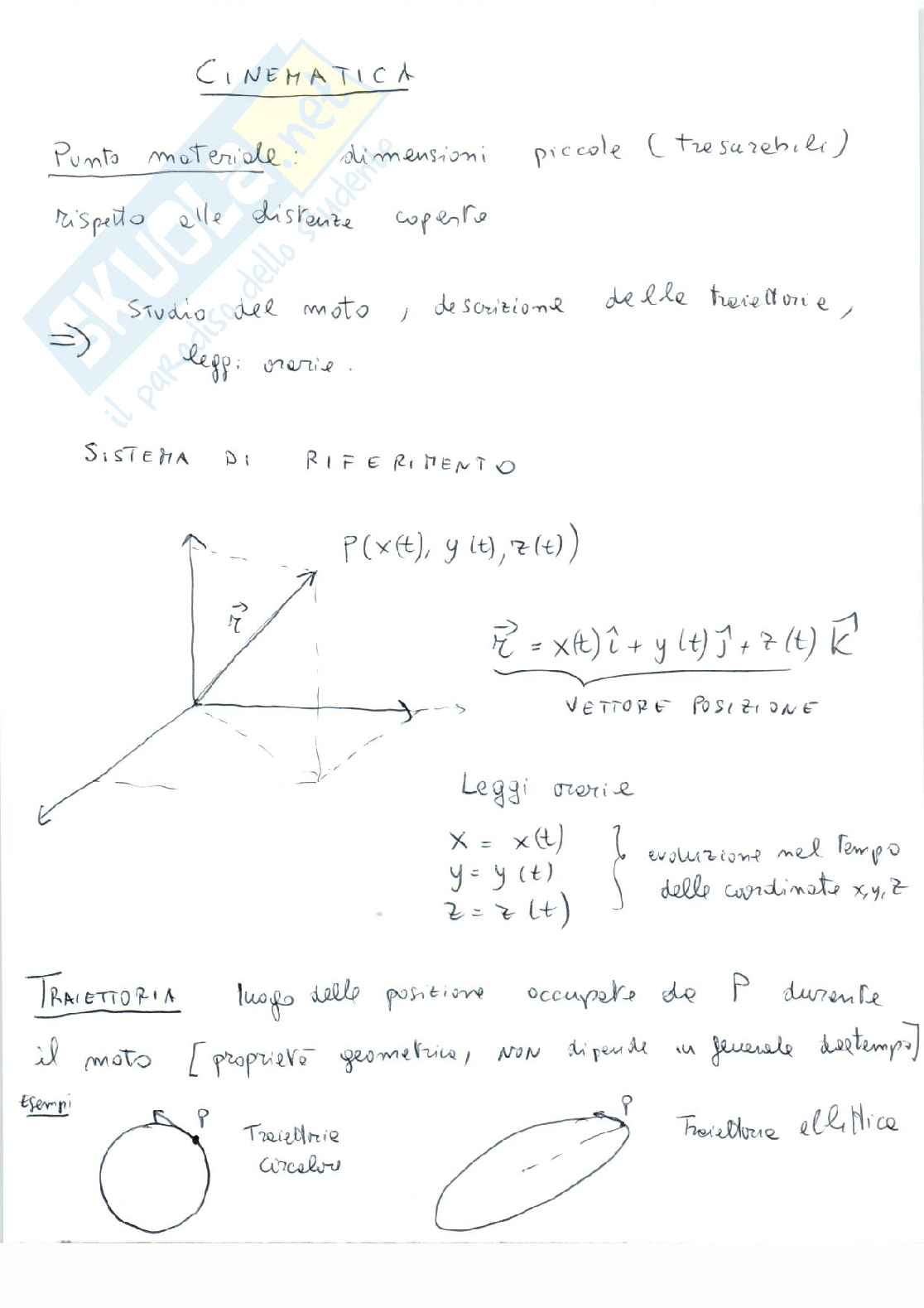Lezione 3 Fisica I - Cinetica Pag. 1
