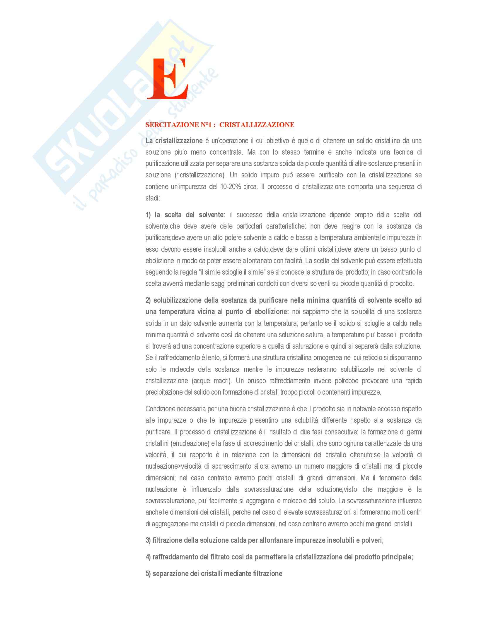 Cristallizzazione - Chimica organica Pag. 1