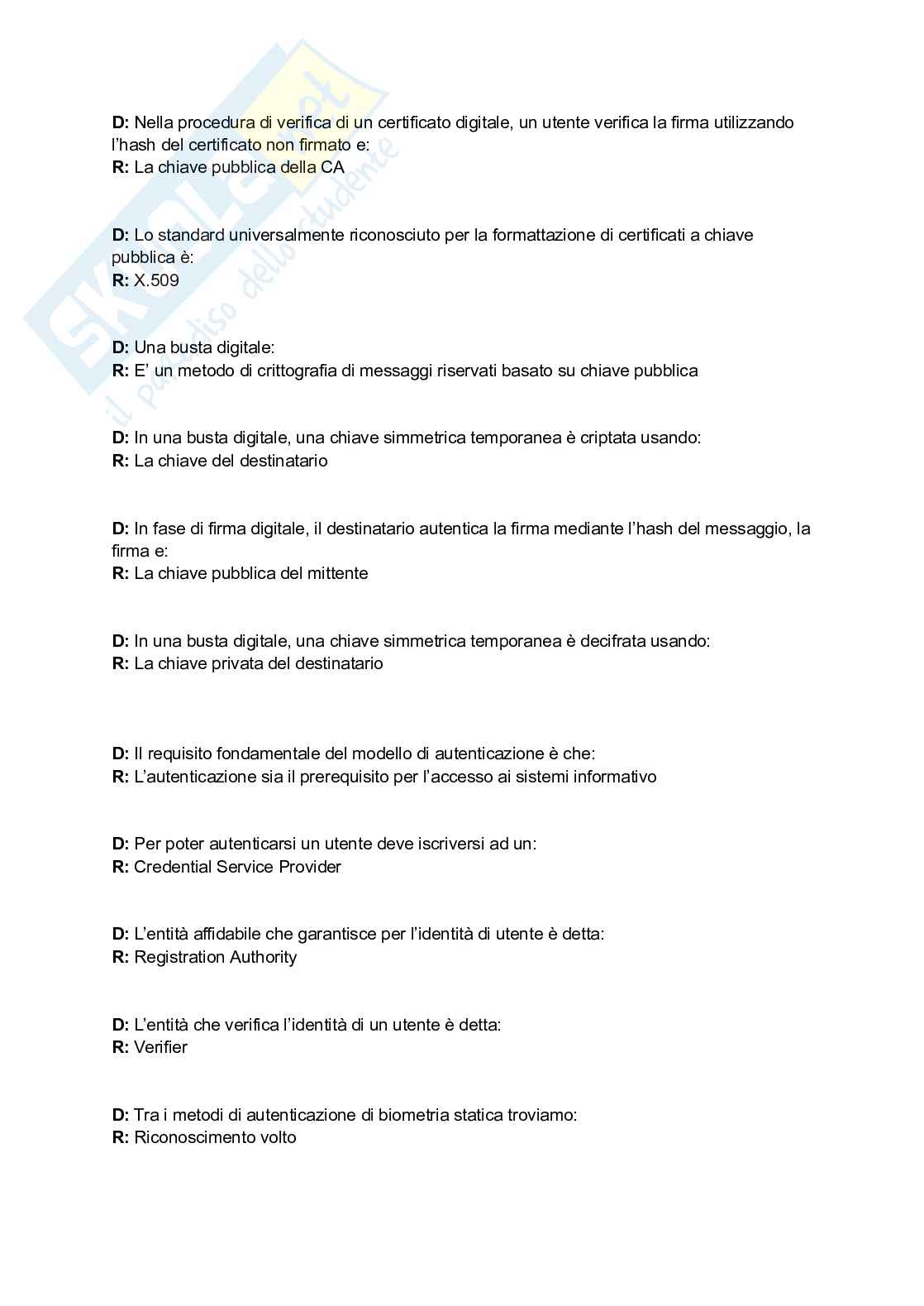 Domande Sicurezza Informatica  Pag. 6