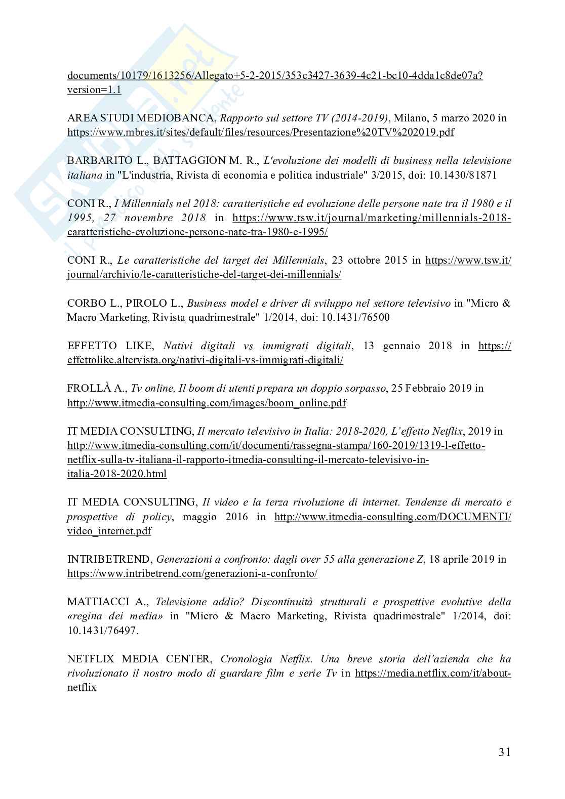 Il Mercato Televisivo Italiano: Analisi della Struttura e Rivoluzione Digitale Pag. 31