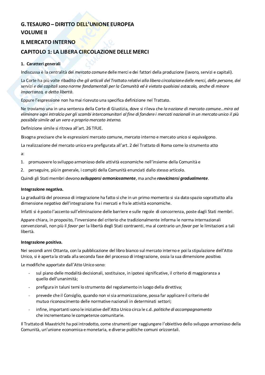 Diritto Unione Europea Pag. 1