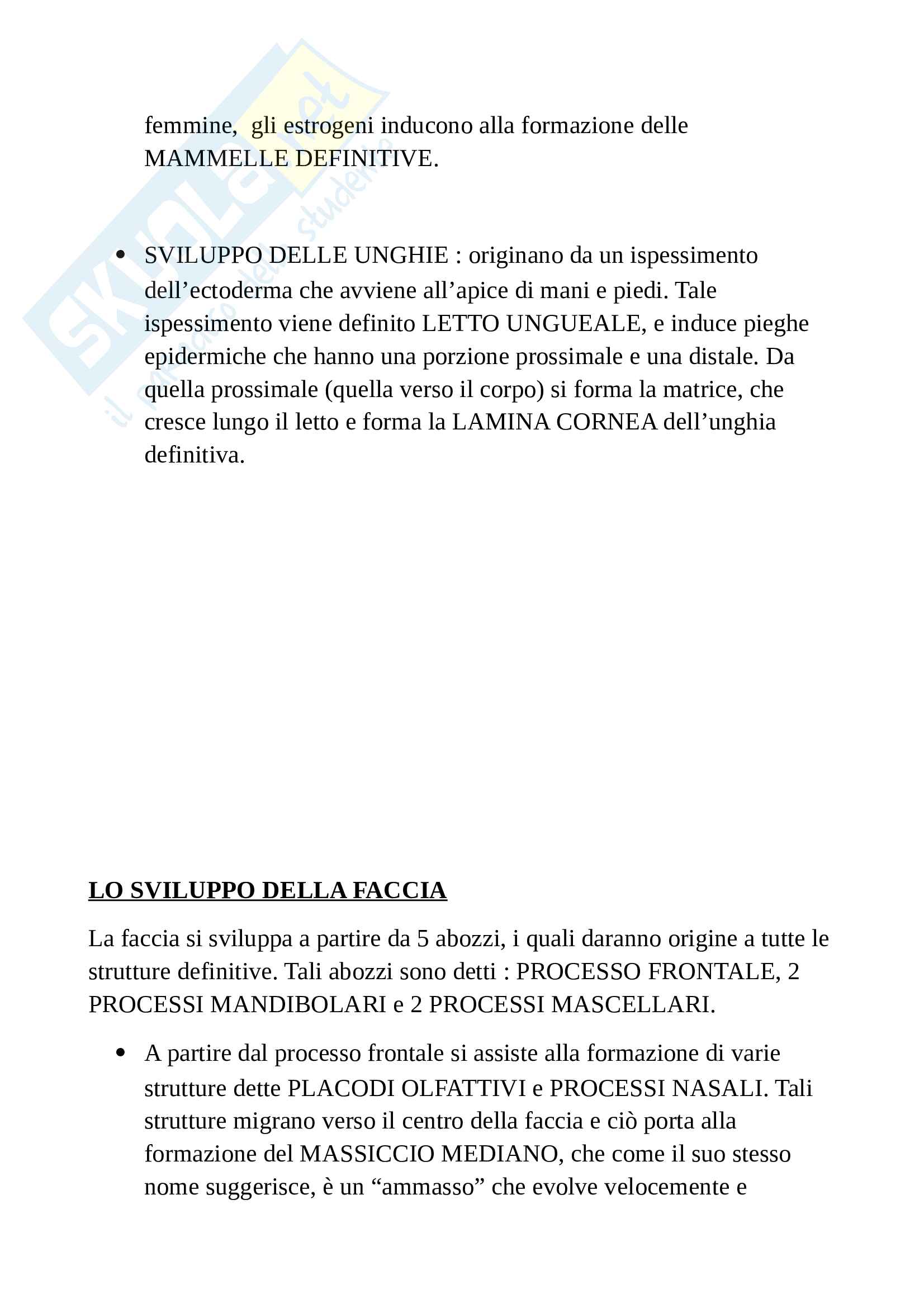 Riassunto esame Embriologia, docente Papaccio, libri consigliati ''Embriologia umana essenziale'' ed ''Embriologia'', De Felici, Carinci Pag. 36