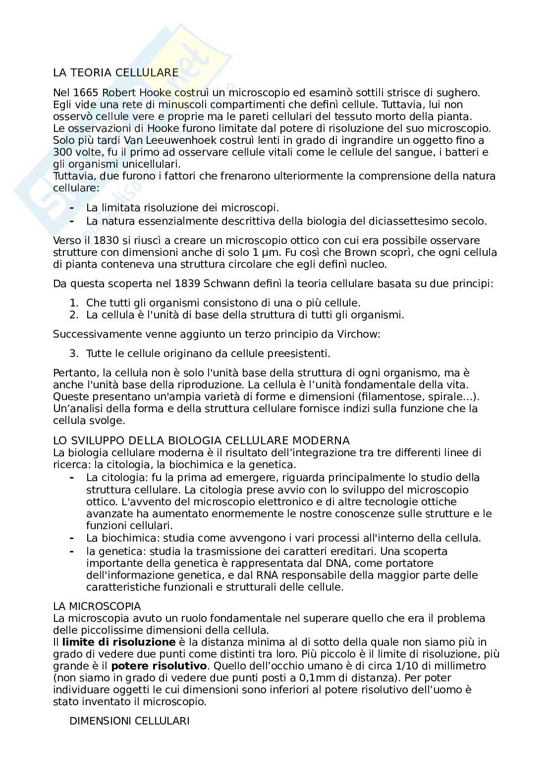 Appunti di Biologia cellulare Pag. 1