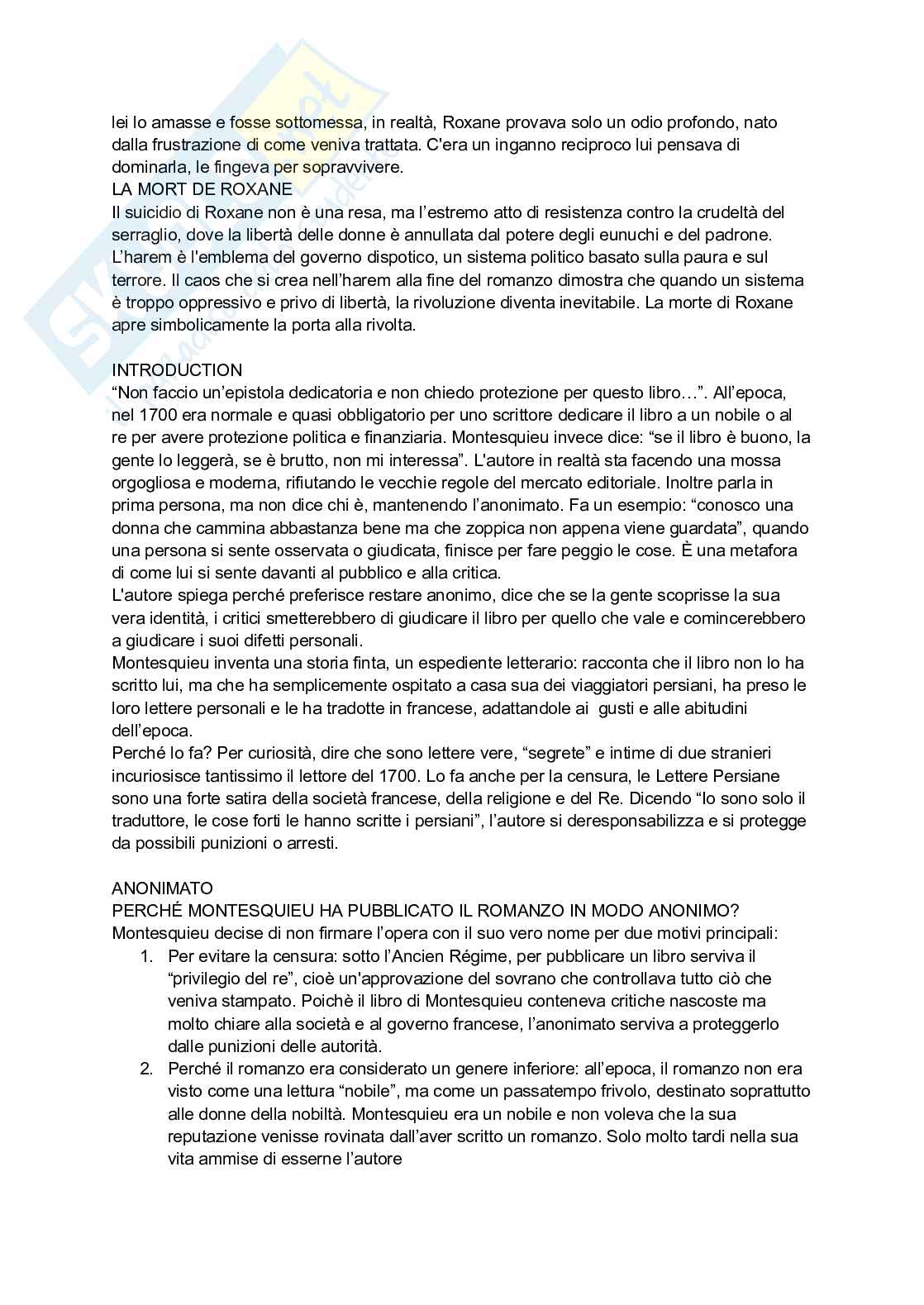 Letteratura francese 2: Montesquieu Pag. 6