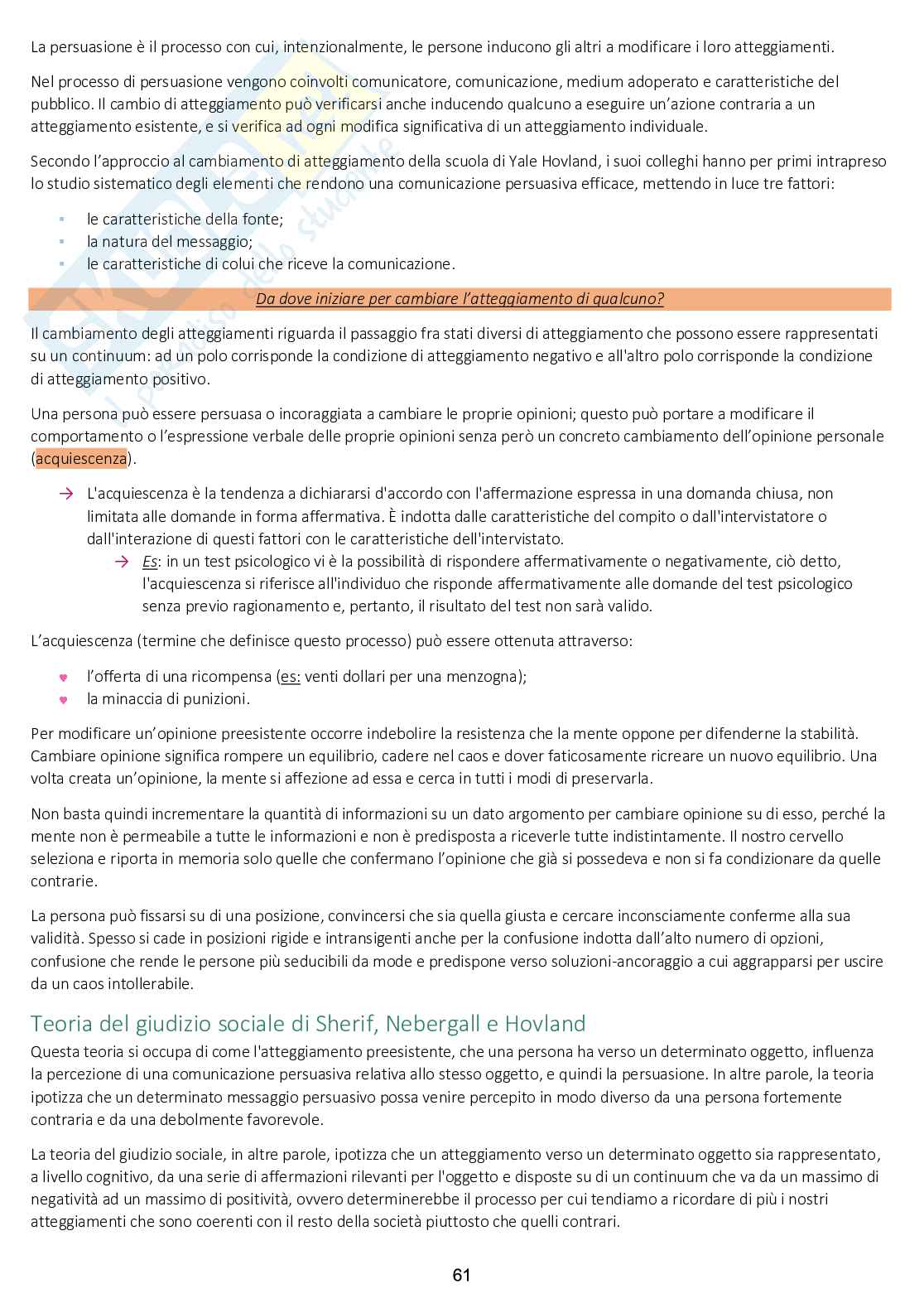 Appunti di Psicologia sociale Pag. 61