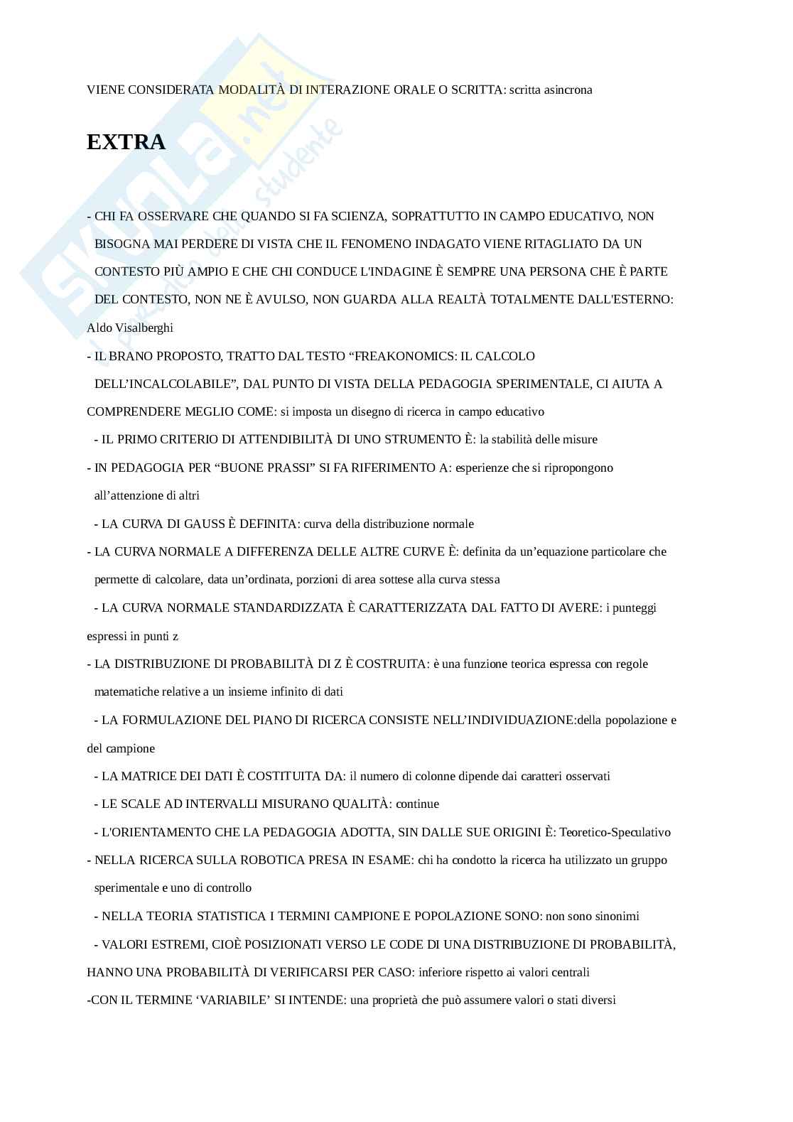Pedagogia sperimentale II  Pag. 31
