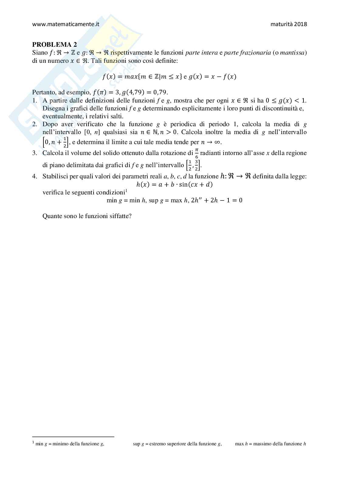 2018 Tema di matematica, sessione ordinaria (indirizzi: scientifico comunicazione opzione sportiva) Pag. 6