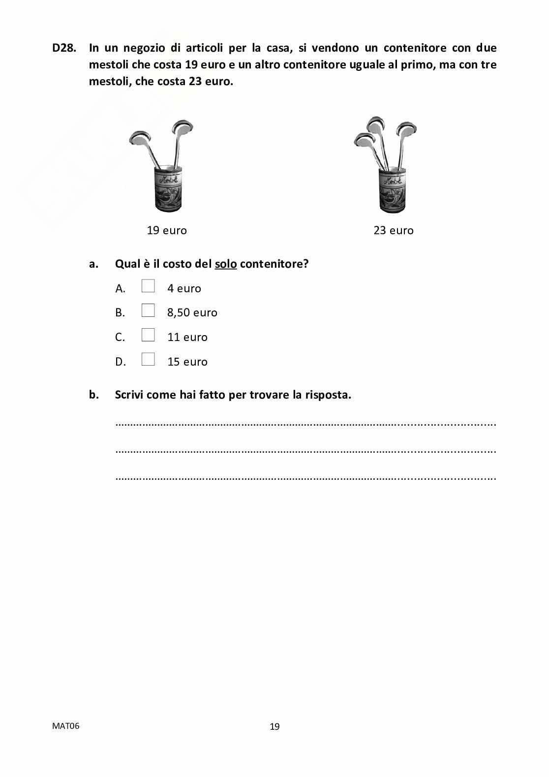 Prova Invalsi Matematica 2011/2012 Prima Media Pag. 21